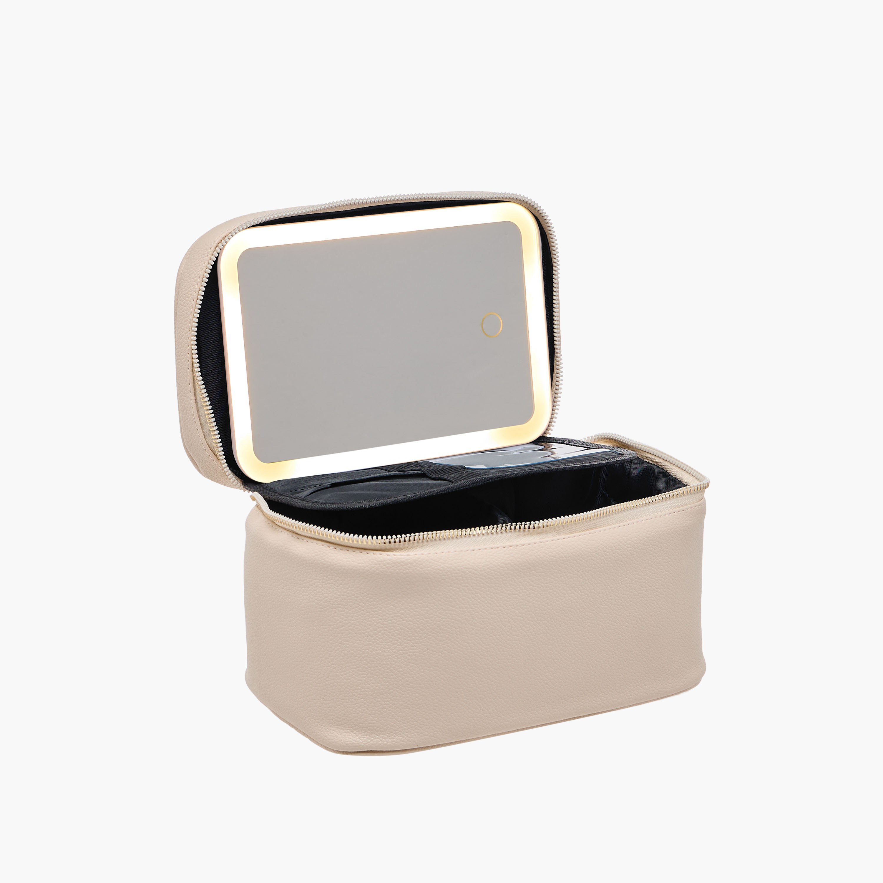 شنطة مكياج بمرآة وإضاءة ليد - 19x14x12 سم-women-watchesandjewellery-jewellery-storage-image-7