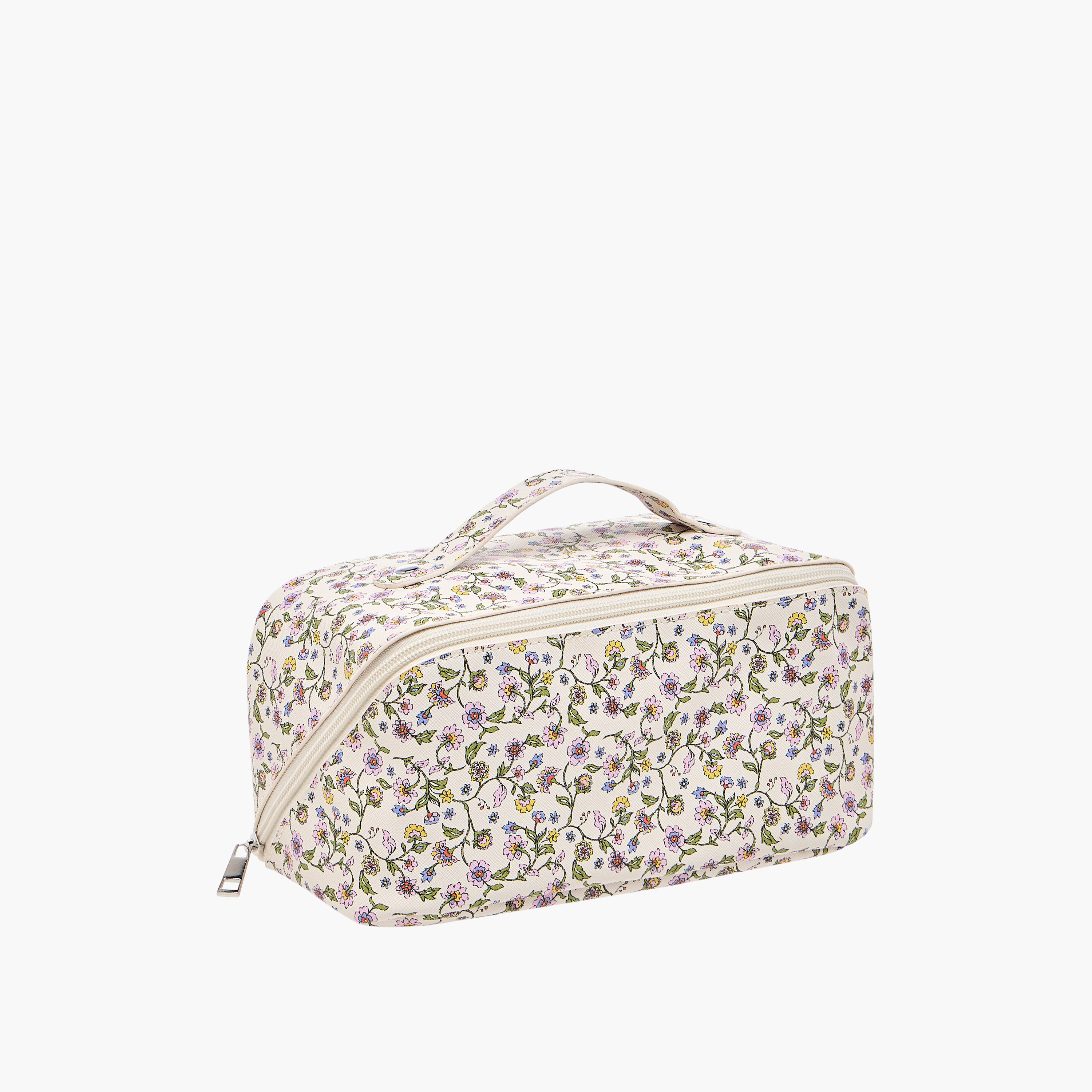 Cosmetic Pouch with Floral Print and Zip Closure -  24x12x12 cms-women-watchesandjewellery-jewellery-storage-image-3