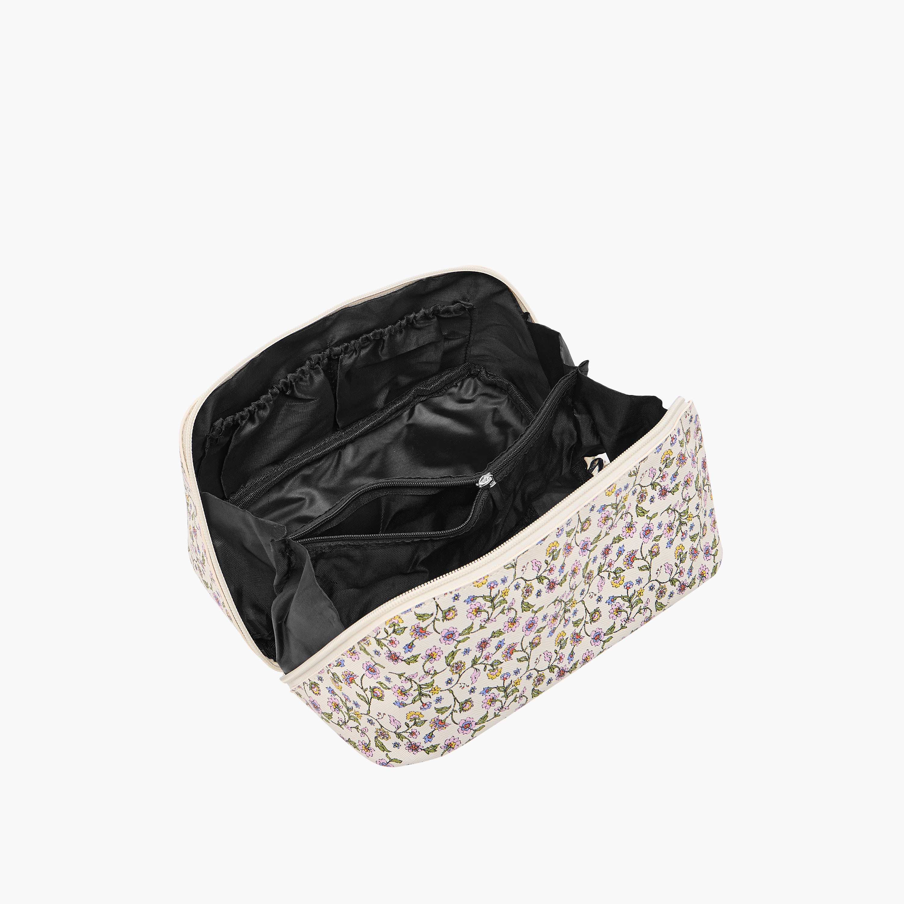 Cosmetic Pouch with Floral Print and Zip Closure -  24x12x12 cms-women-watchesandjewellery-jewellery-storage-image-7