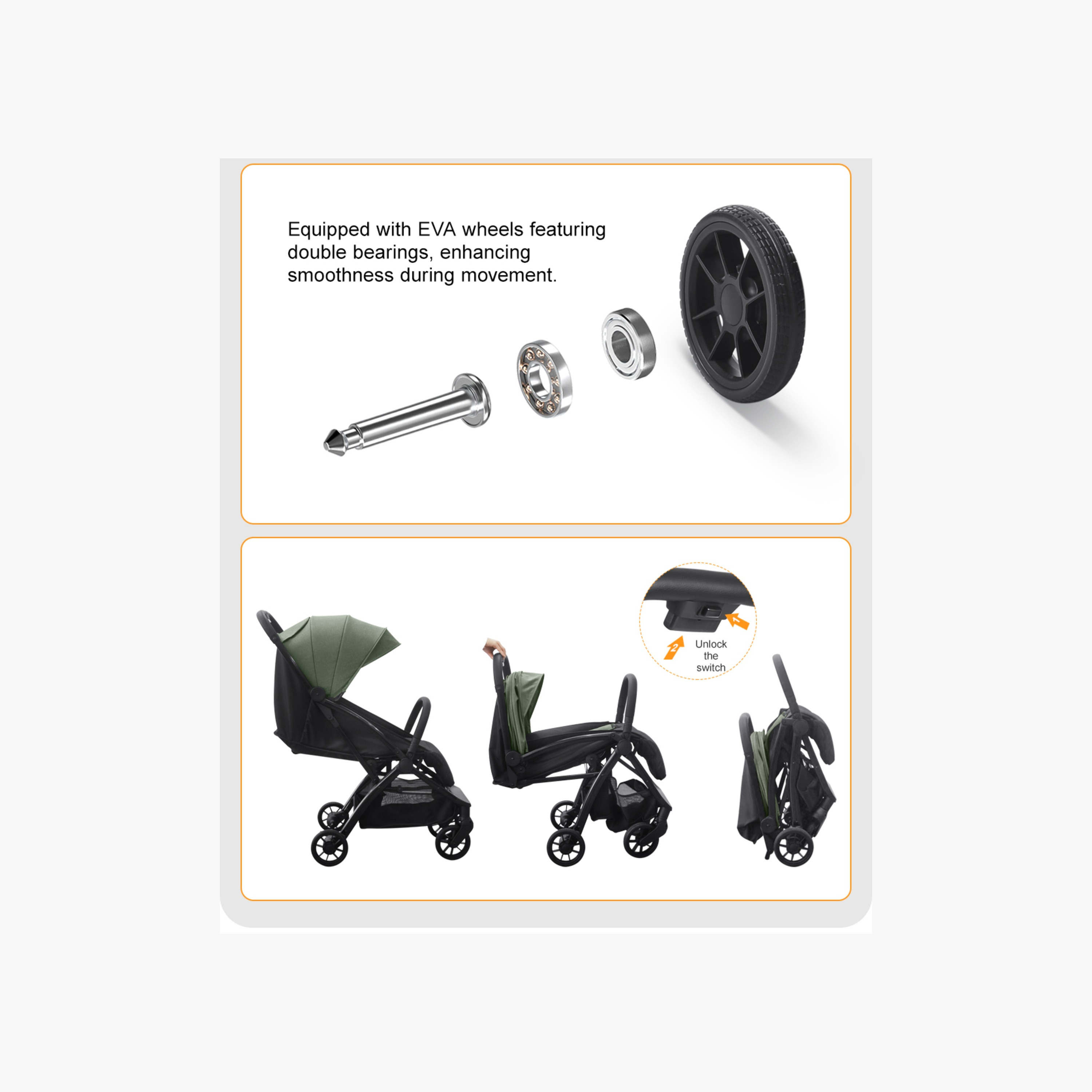 Gokke Stroller with One Touch Folding System, Aluminium Frame and Wheel Lock-baby-gear-strollersandprams-strollers-image-18