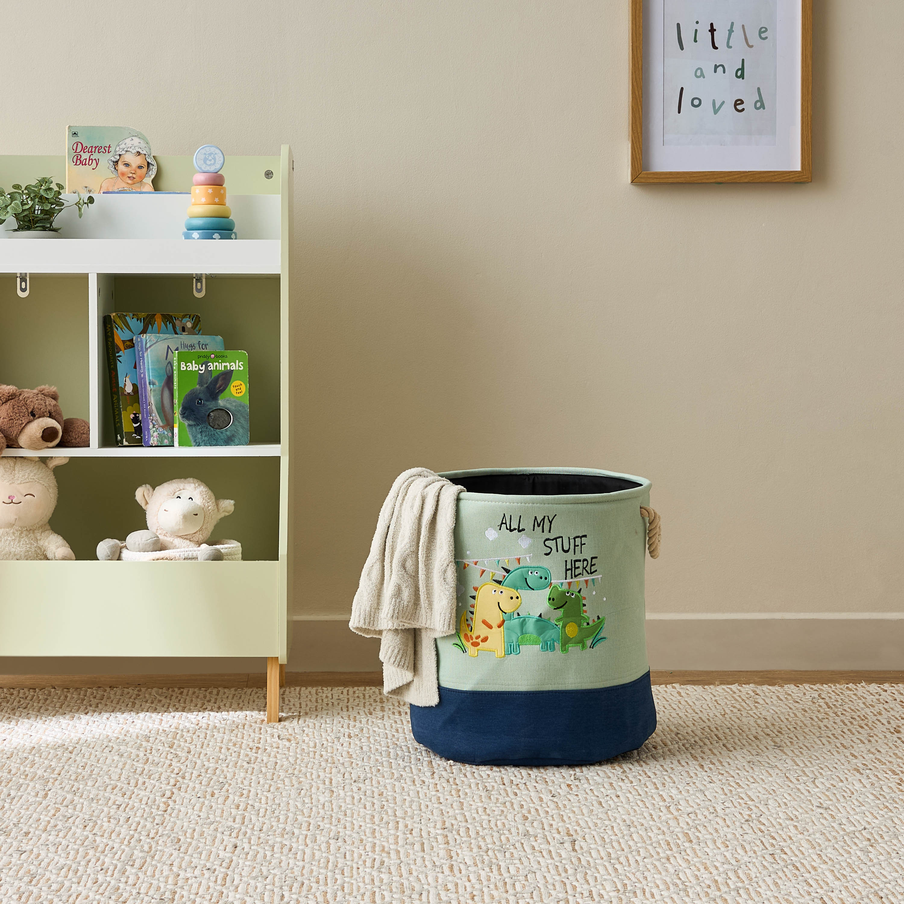 Juniors Canvas Hamper with Dinosaur Print-baby-nursery-furniture-wardrobesandstorage-image-1