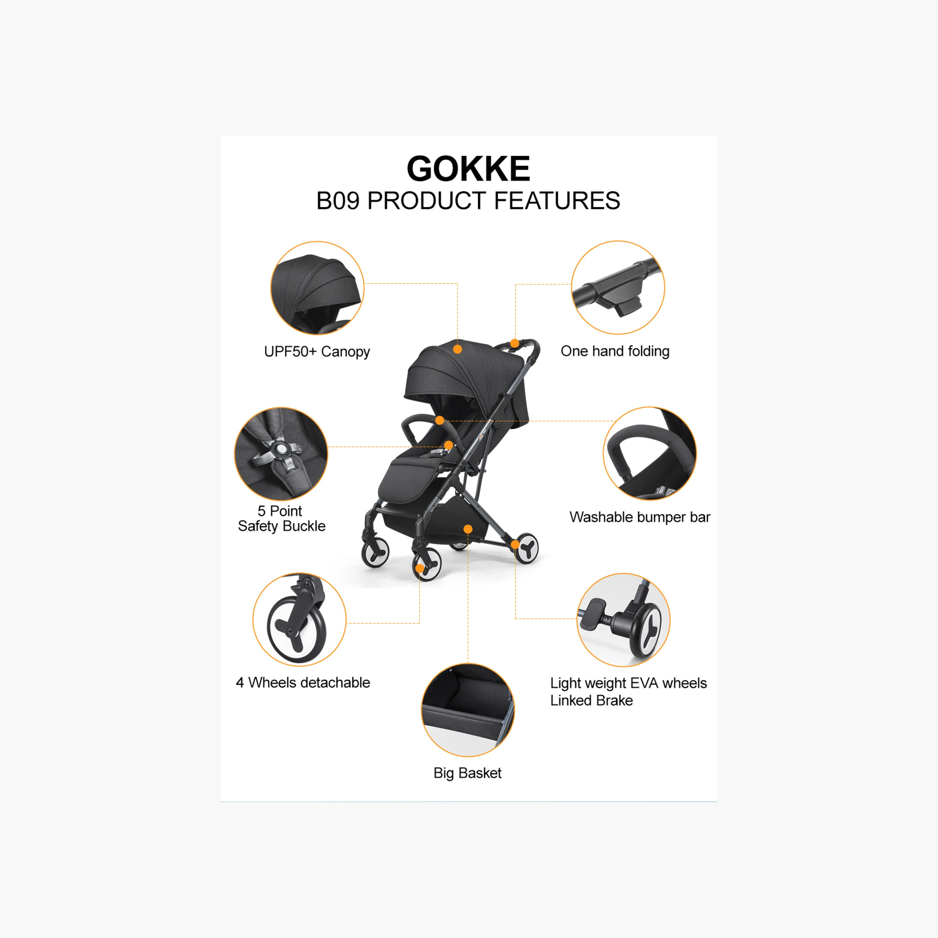 Gokke Compact Stroller with Storage Basket-baby-gear-strollersandprams-strollers-image-11