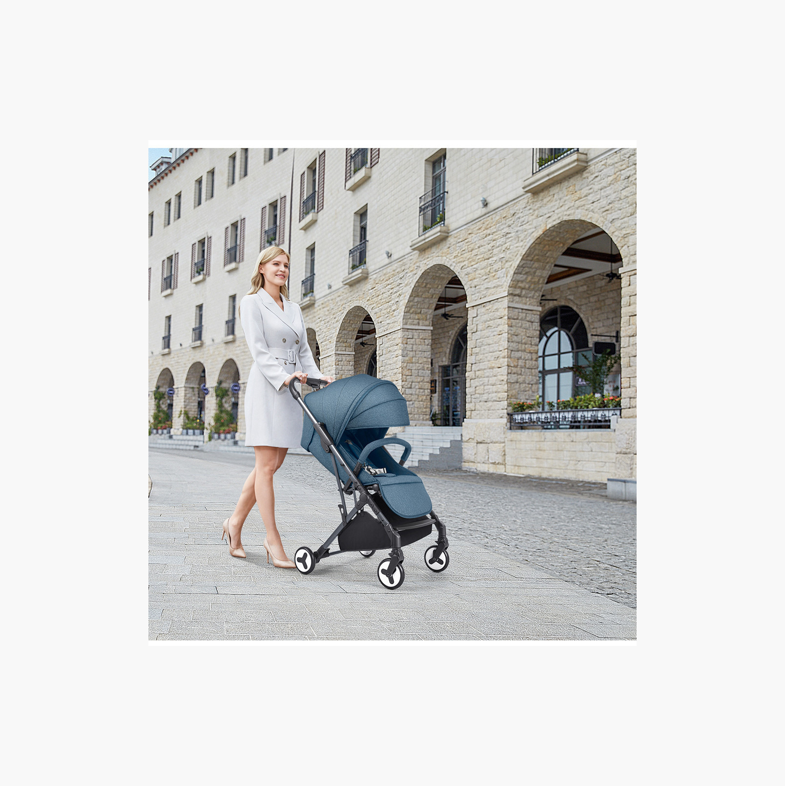 Gokke Reversible Baby Stroller with Chrome Frame - Black-baby-gear-strollersandprams-strollers-image-15