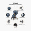 Gokke Reversible Baby Stroller with Chrome Frame - Black-baby-gear-strollersandprams-strollers-image-5