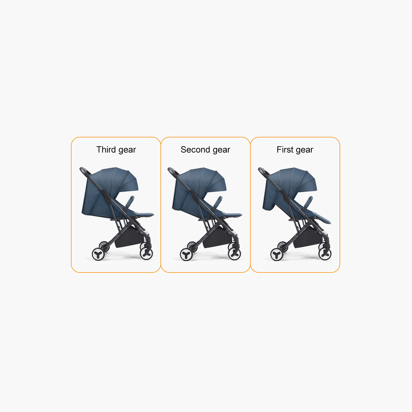 Gokke Reversible Baby Stroller with Chrome Frame - Black-baby-gear-strollersandprams-strollers-image-8