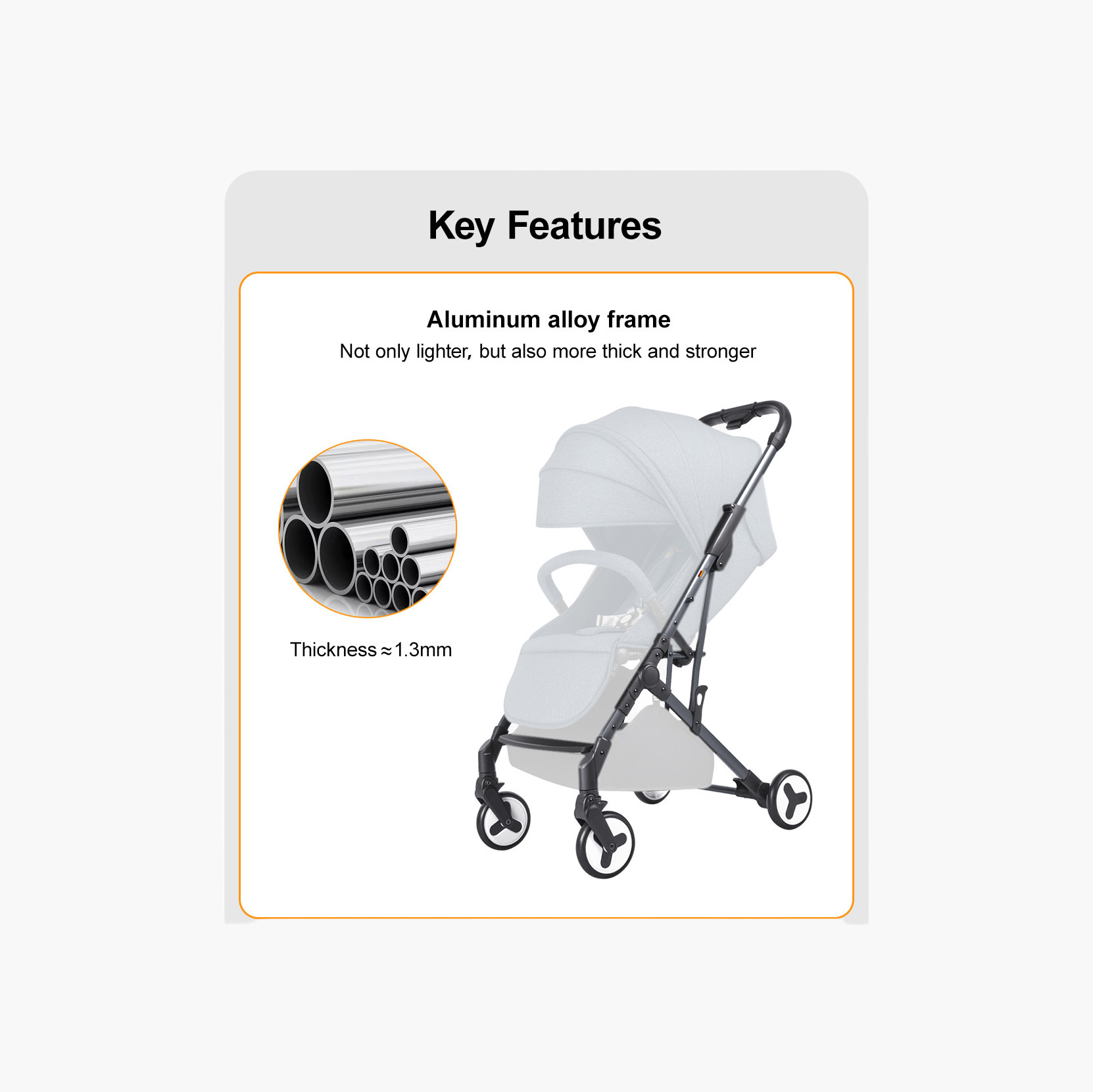 Gokke Reversible Baby Stroller with Chrome Frame - Black-baby-gear-strollersandprams-strollers-image-9