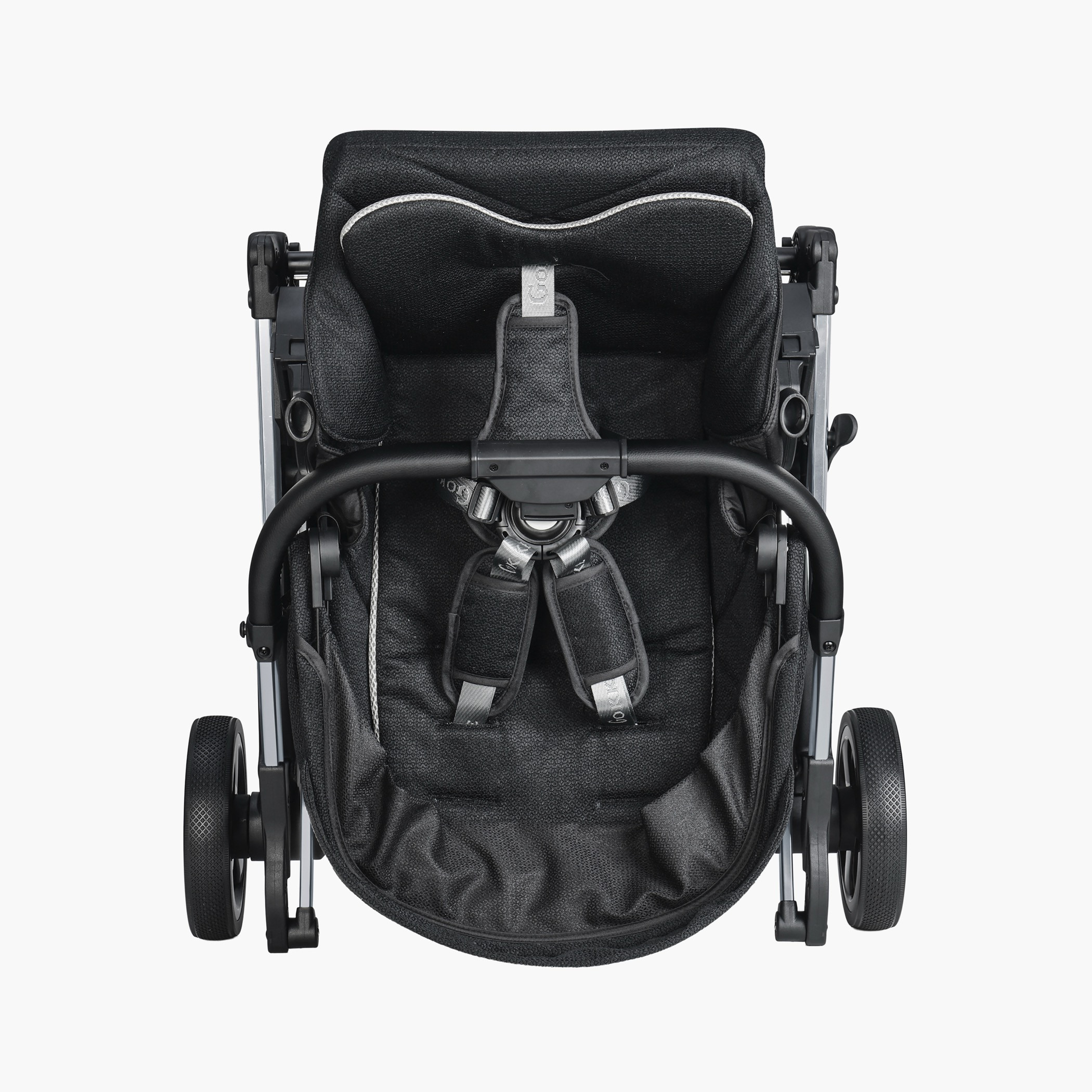 Gokke Reversible Baby Stroller with Chrome Frame - Black-baby-gear-strollersandprams-strollers-image-2