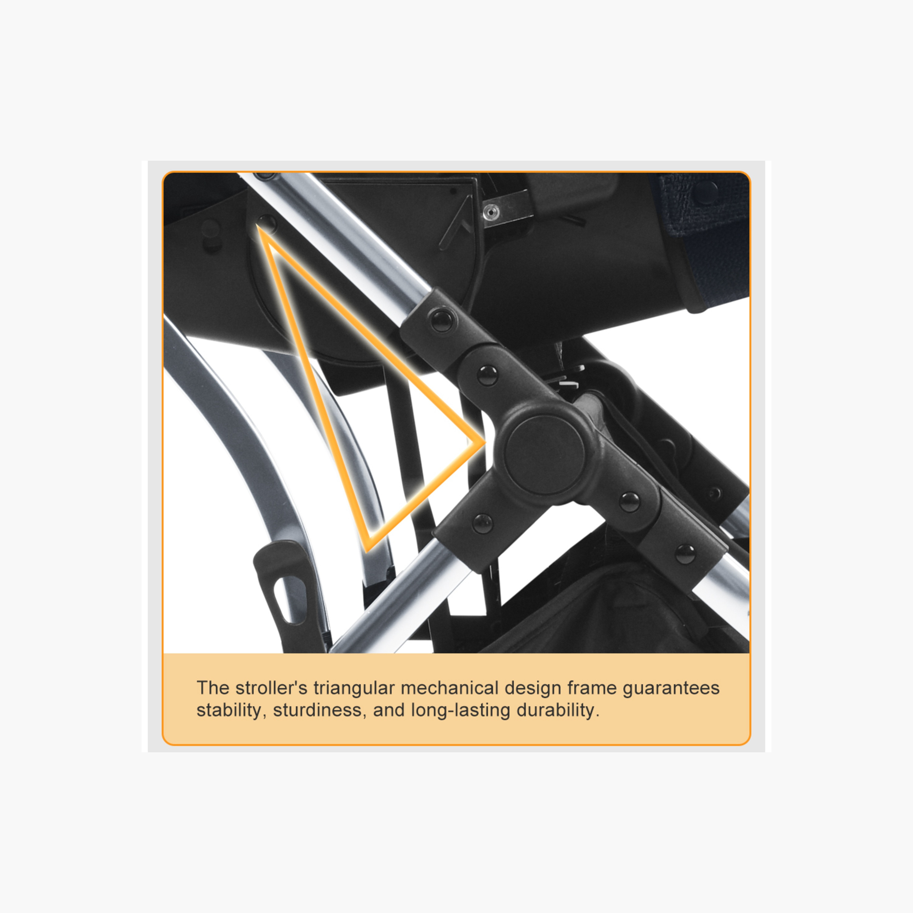 Gokke Reversible Baby Stroller with Chrome Frame - Black-baby-gear-strollersandprams-strollers-image-20