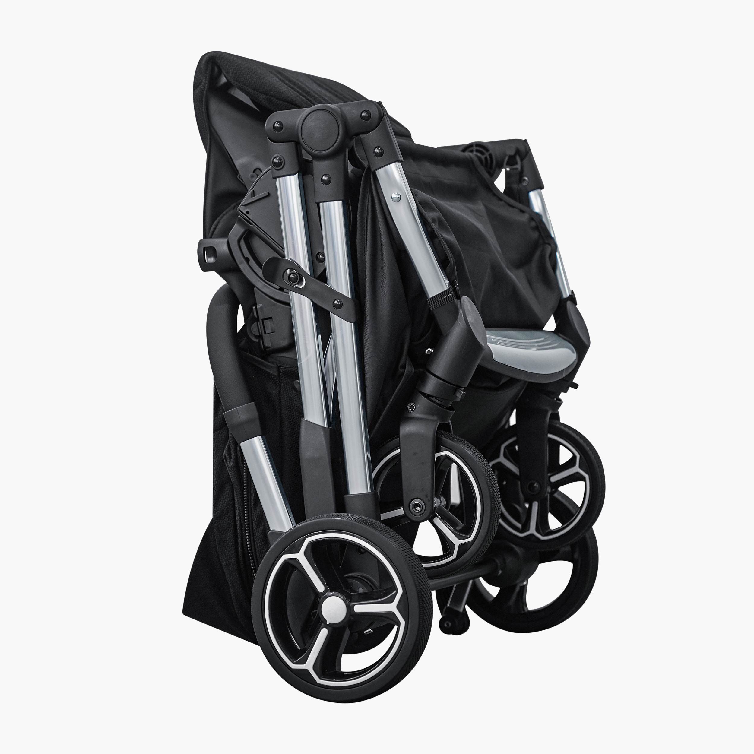 Gokke Reversible Baby Stroller with Chrome Frame - Black-baby-gear-strollersandprams-strollers-image-4