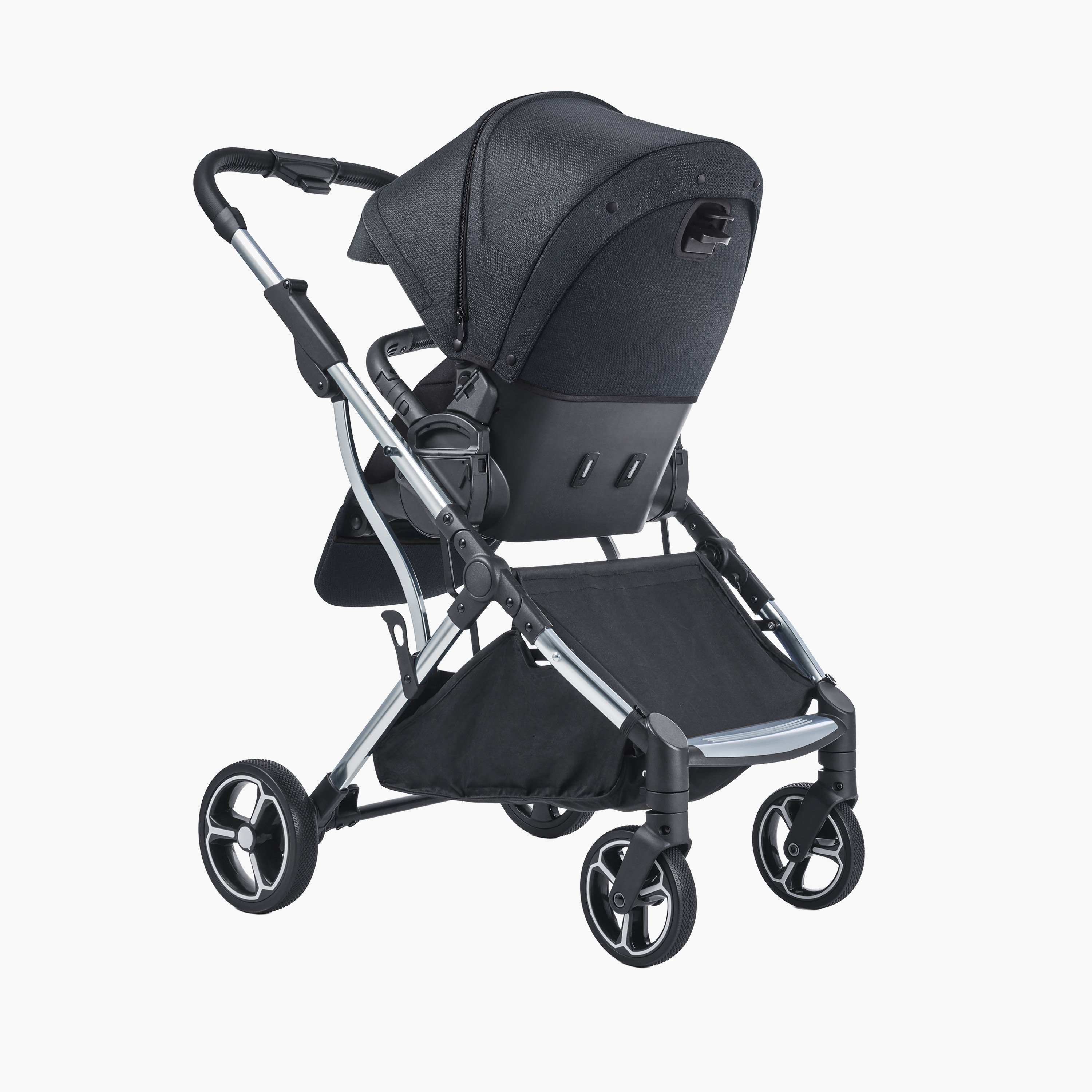 Gokke Reversible Baby Stroller with Chrome Frame - Black-baby-gear-strollersandprams-strollers-image-6