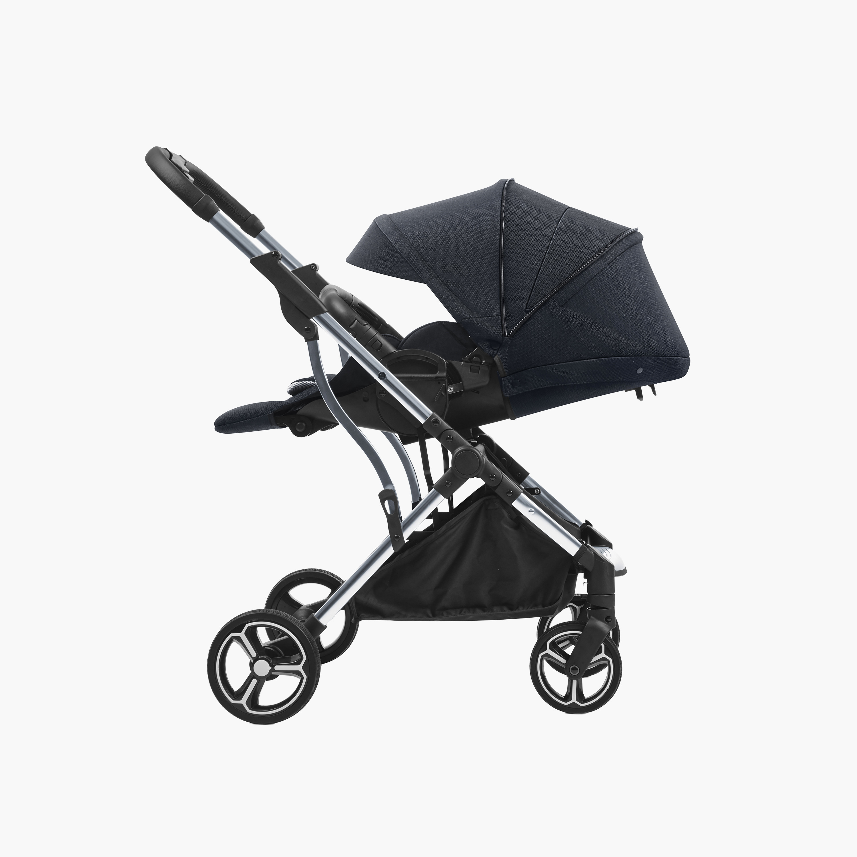 Gokke Reversible Baby Stroller with Chrome Frame - Black-baby-gear-strollersandprams-strollers-image-7