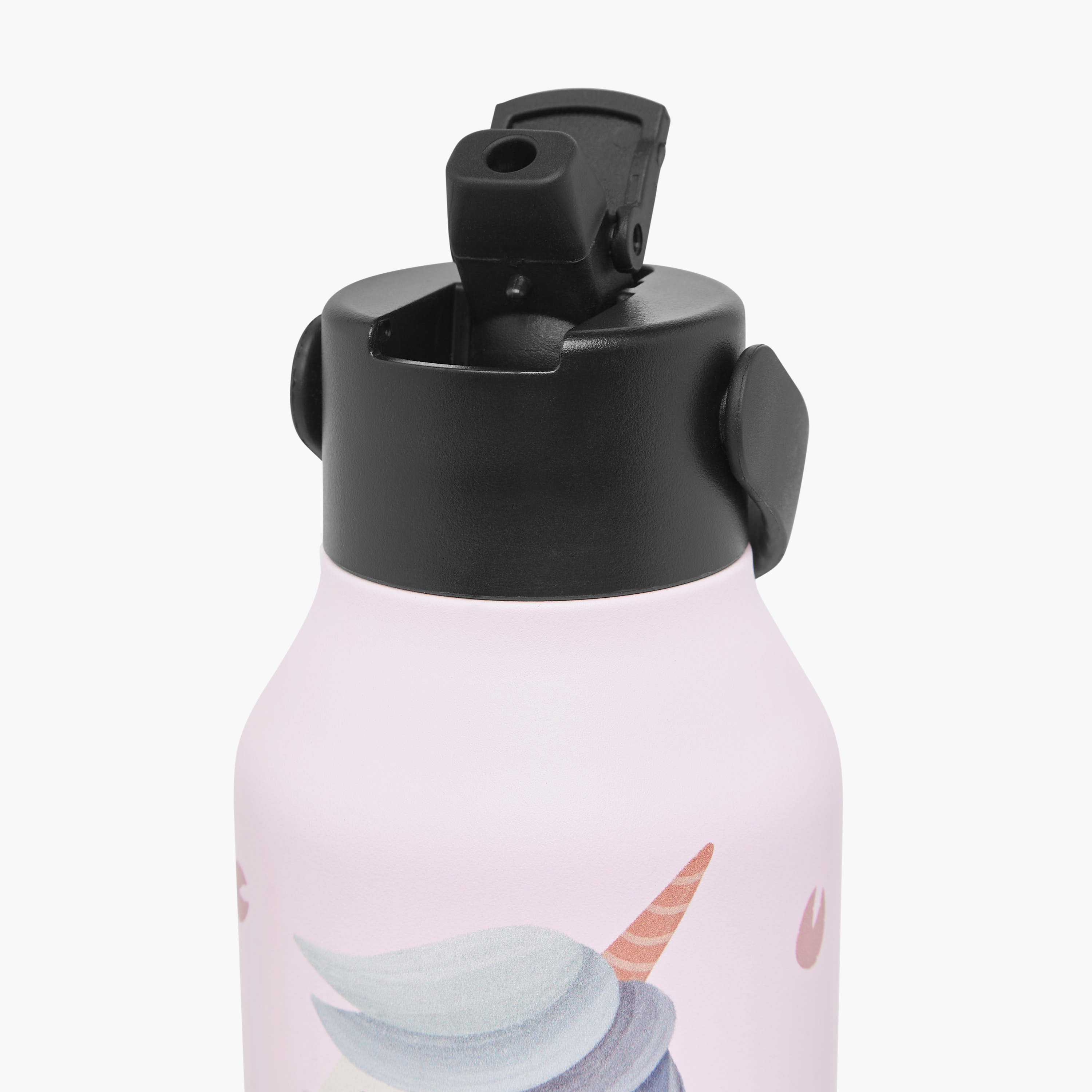 قارورة مياه ستانلس ستيل بقشّة وطبعات يونيكورن مع فرشاة تنظيف من كامبرس - 350 مل-baby-feeding-mealtimeessentials-image-3