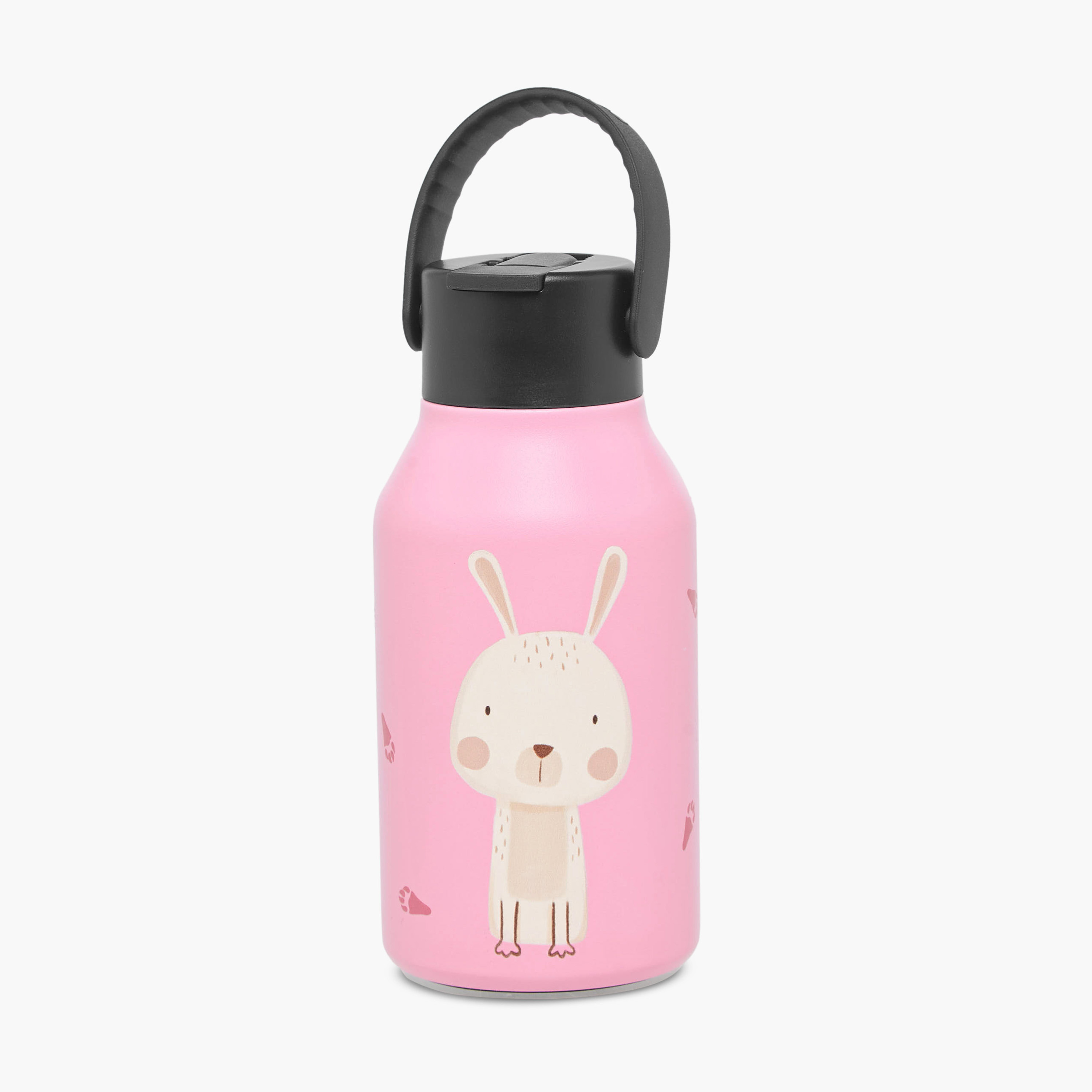 Cambrass Rabbit Print Stainless Steel Sipper Water Bottle with Cleaning Brush - 350 ml-baby-feeding-mealtimeessentials-image-1