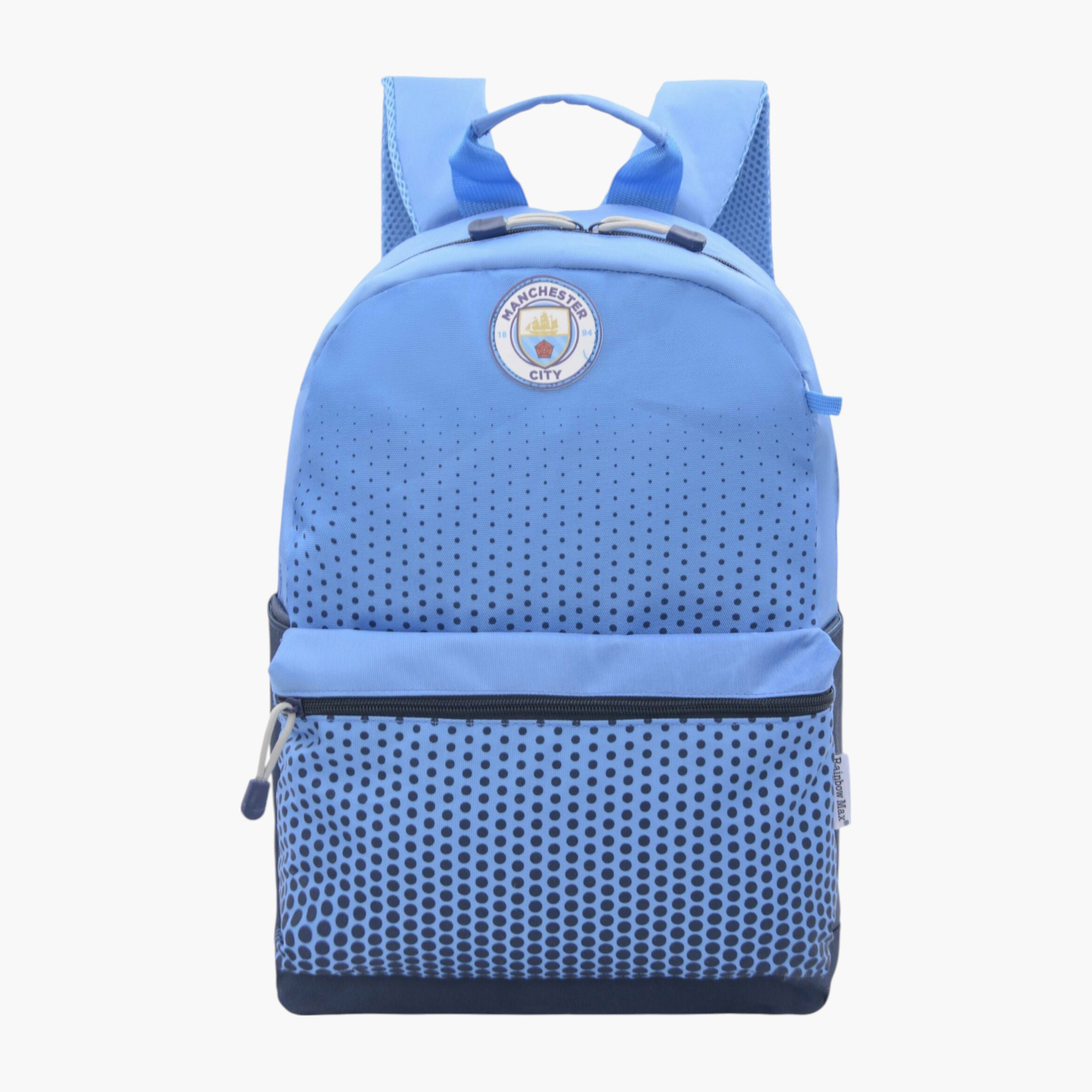 شنطة ظهر بطبعات مانشستر سيتي مع حمّالات قابلة للتعديل وسحاب إغلاق - 6×12×21 سم-school-bagsandbackpacks-backpacks-image-1