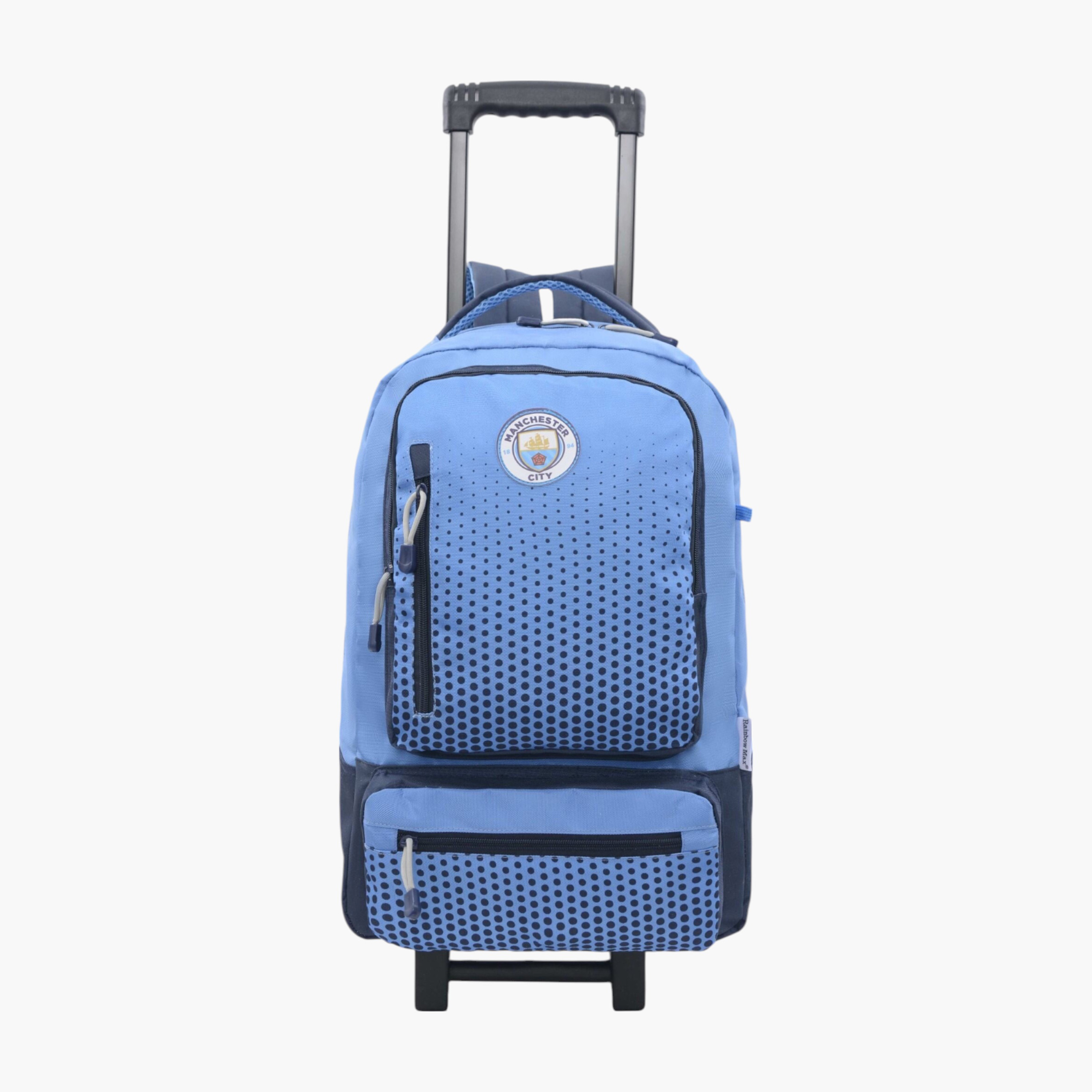 MANCHESTER CITY Printed Trolley Backpack with Retractable Handle - 27x10x31 cms-school-bagsandbackpacks-trolleybags-image-1