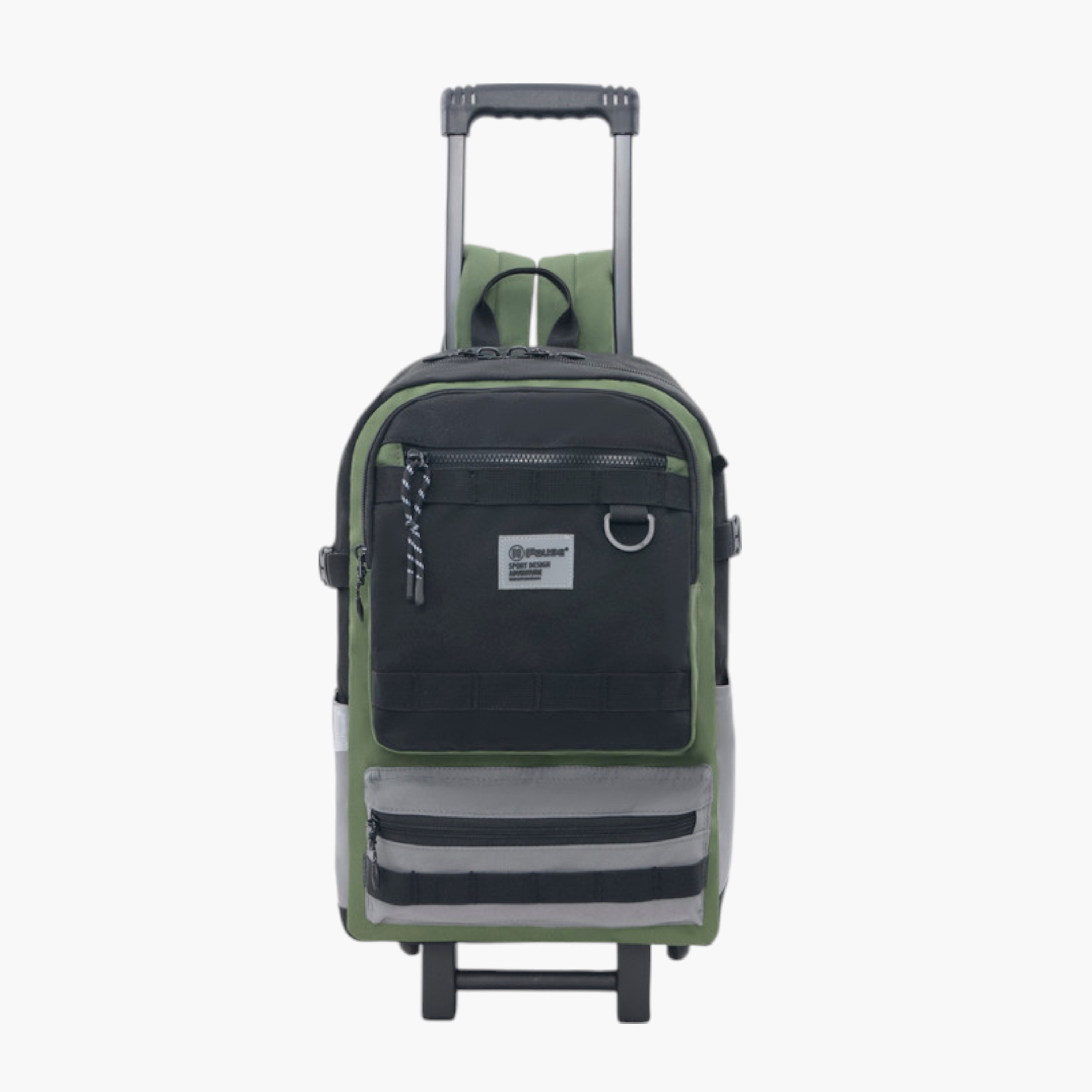 PAUSE Colourblock Trolley School Backpack with Retractable Handle - 27x10x31 cms-school-bagsandbackpacks-trolleybags-image-1