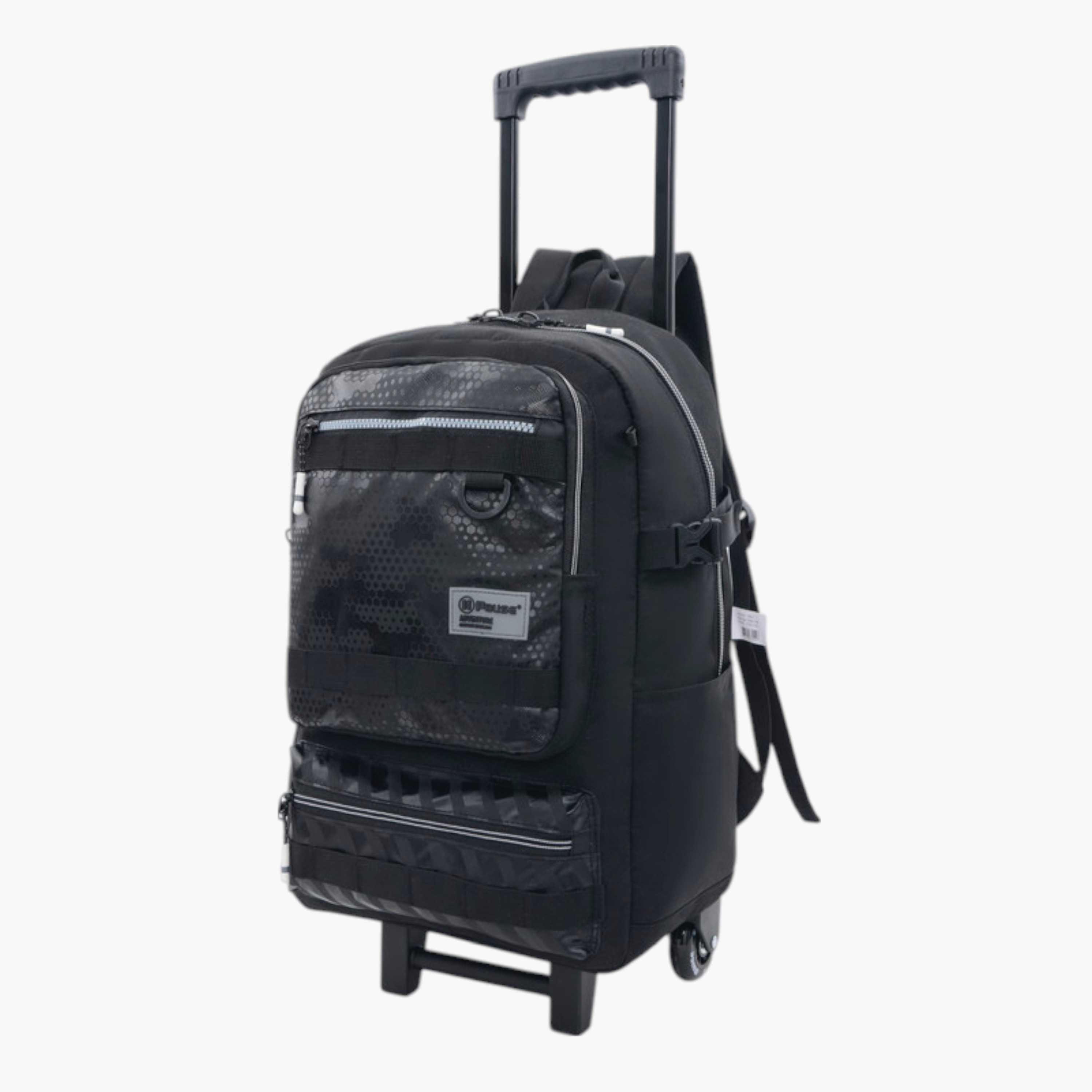 شنطة ظهر مدرسية بعجلات بطبعات ومقبض قابل للسحب من بوز- 27×10×31 سم-school-bagsandbackpacks-trolleybags-image-2