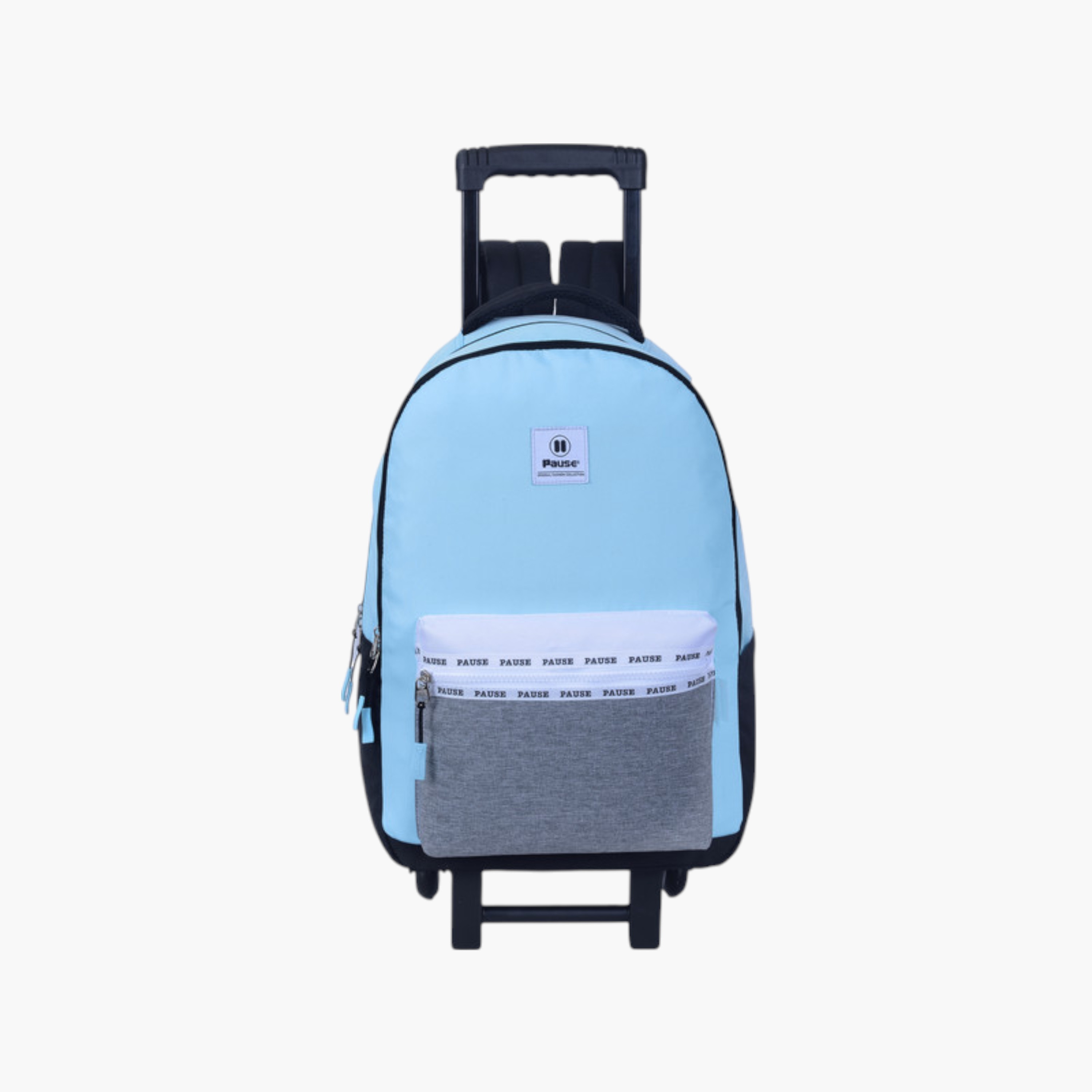 PAUSE Colourblock School Trolley Backpack with Retractable Handle - 27x10x31 cms-school-bagsandbackpacks-trolleybags-image-1