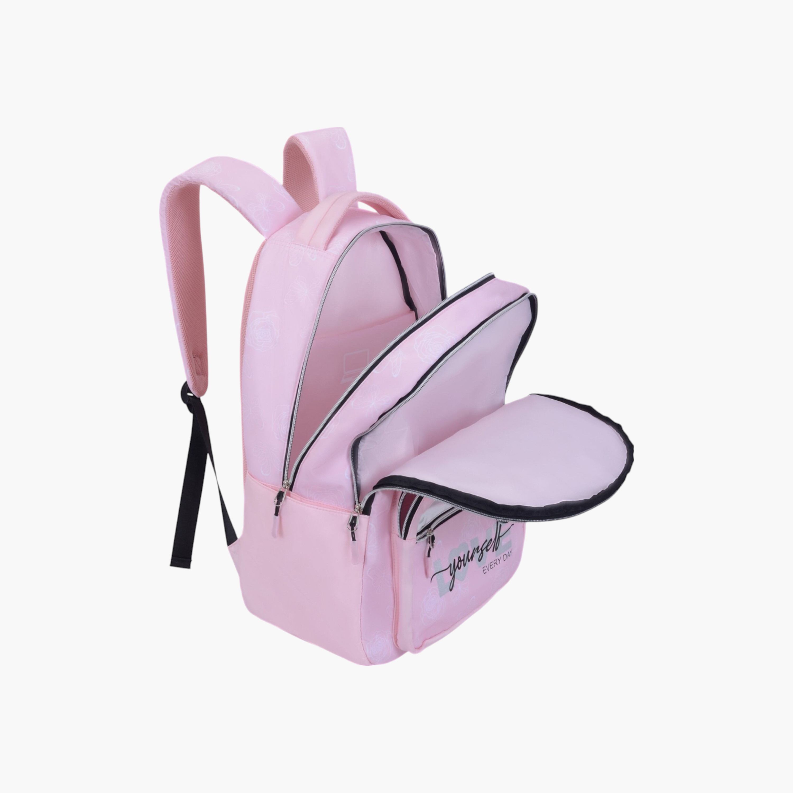 PAUSE Floral Print Backpack with Adjustable Straps and Zip Closure - 6x12x21 cms-school-bagsandbackpacks-backpacks-image-3