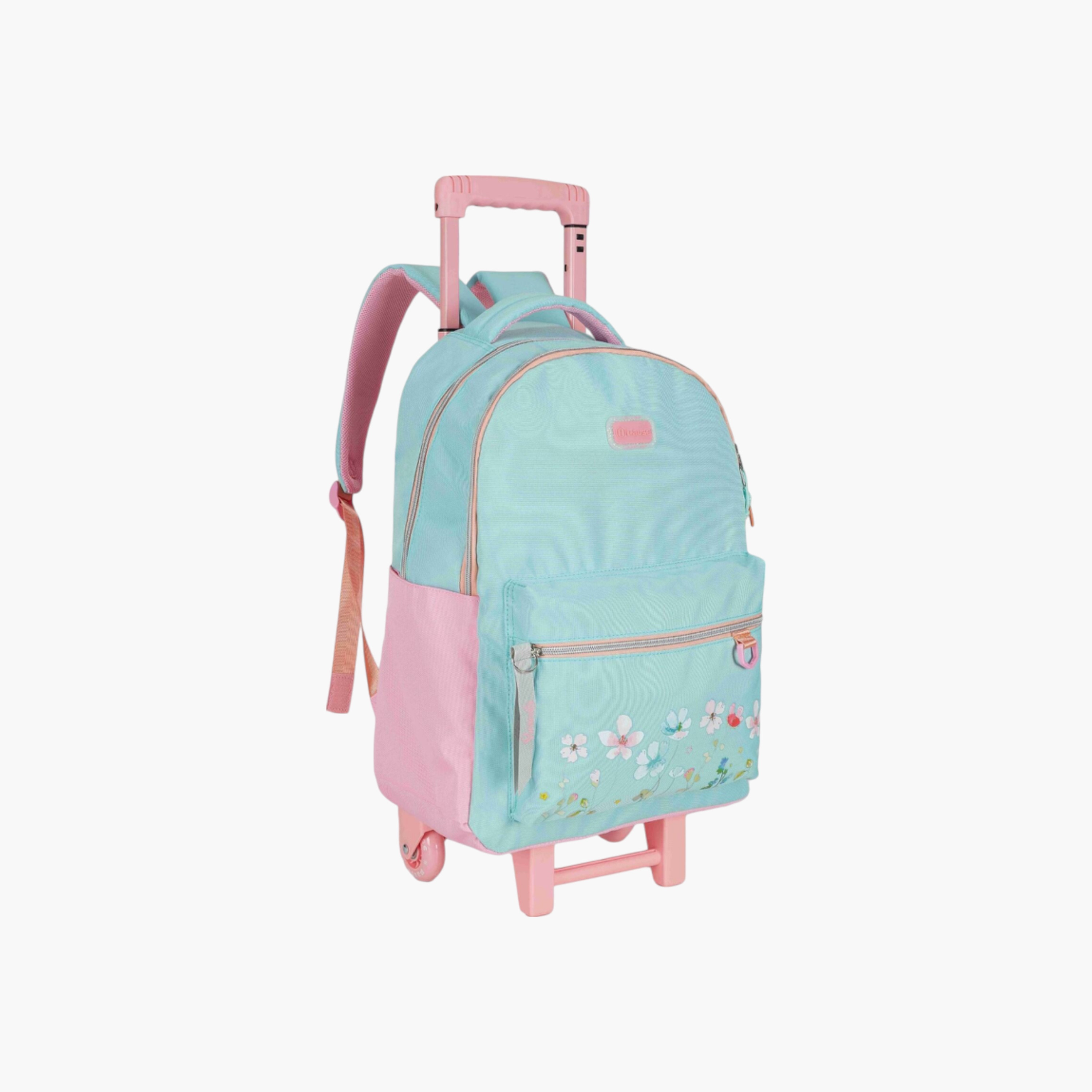 شنطة ظهر ترولي بمقبض قابل للسحب وسحاب إغلاق وطبعات من بوز - 27x10x31 سم-school-bagsandbackpacks-trolleybags-image-2