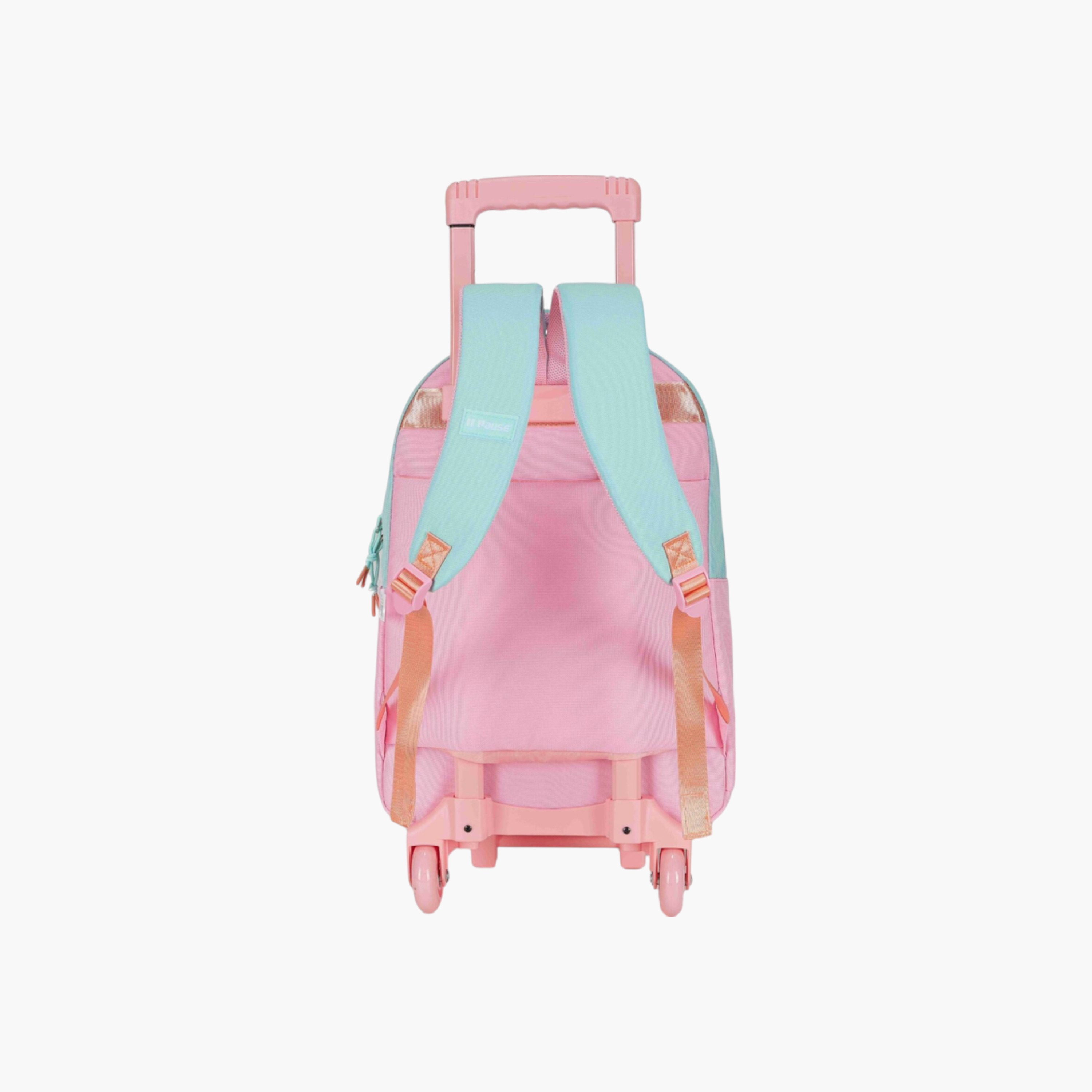 شنطة ظهر ترولي بمقبض قابل للسحب وسحاب إغلاق وطبعات من بوز - 27x10x31 سم-school-bagsandbackpacks-trolleybags-image-3