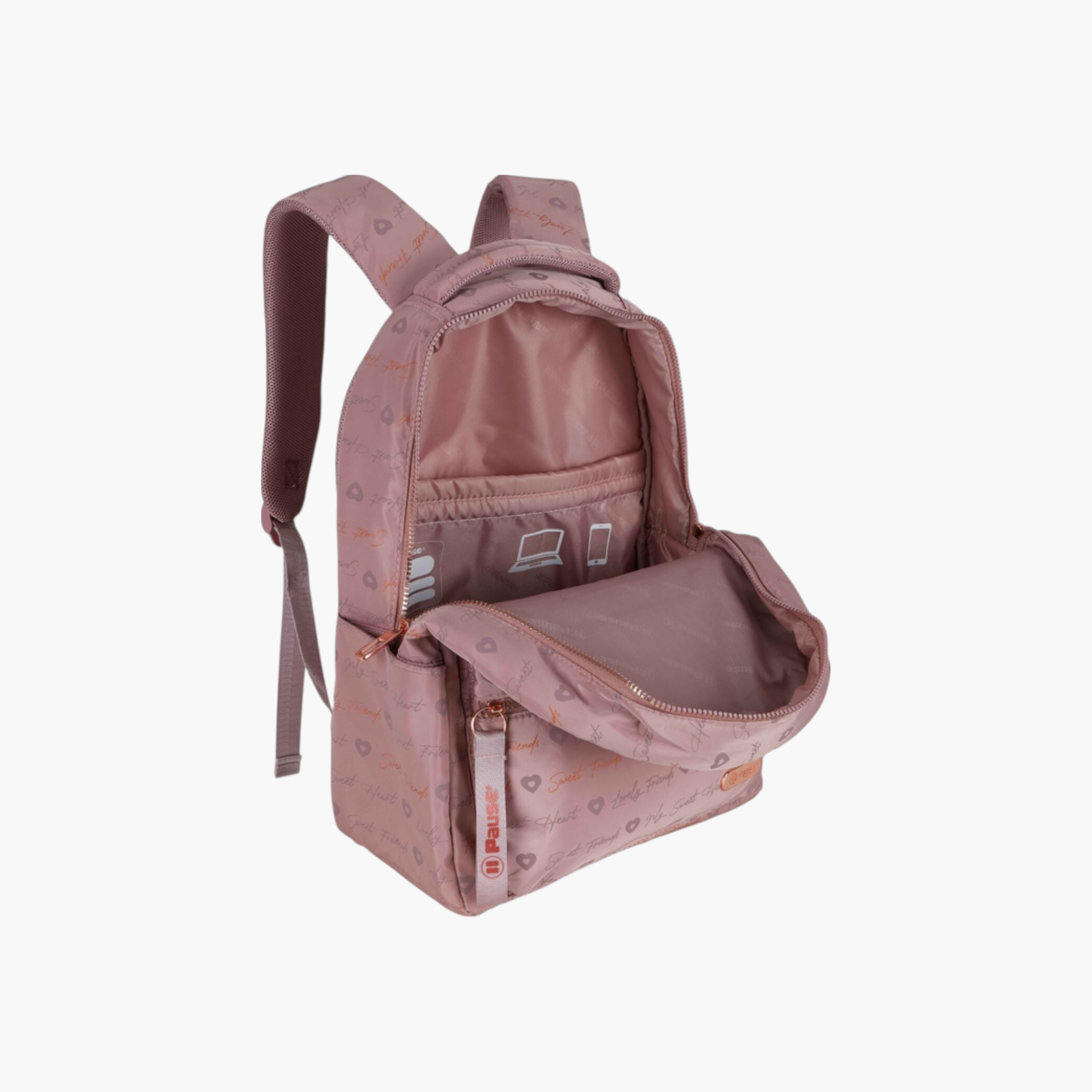 PAUSE Printed Backpack with Adjustable Straps and Zip Closure - 6x12x21 cms-school-bagsandbackpacks-backpacks-image-4