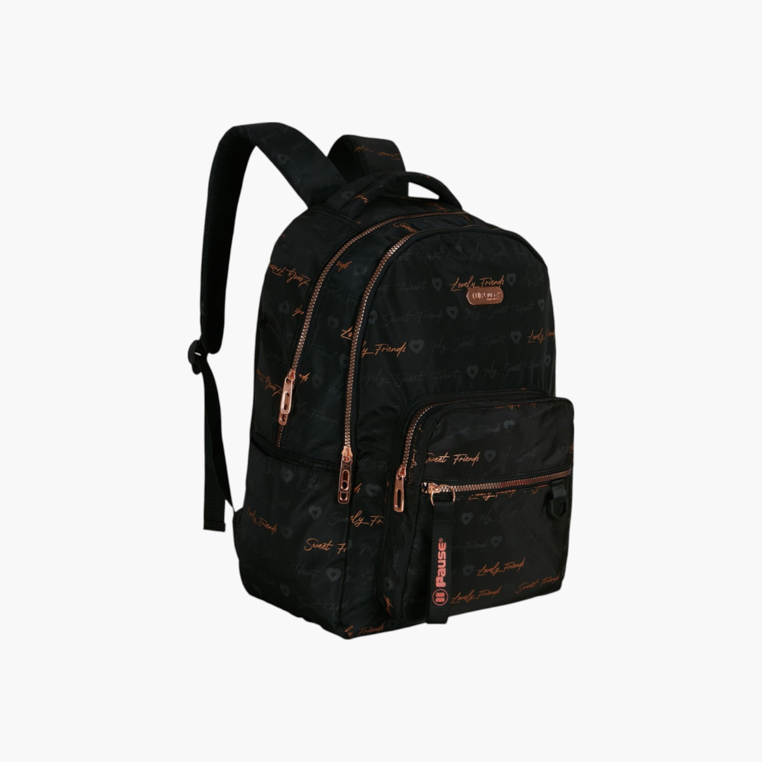 PAUSE Printed Backpack with Adjustable Straps and Zip Closure - 6x12x21 cms-school-bagsandbackpacks-backpacks-image-1