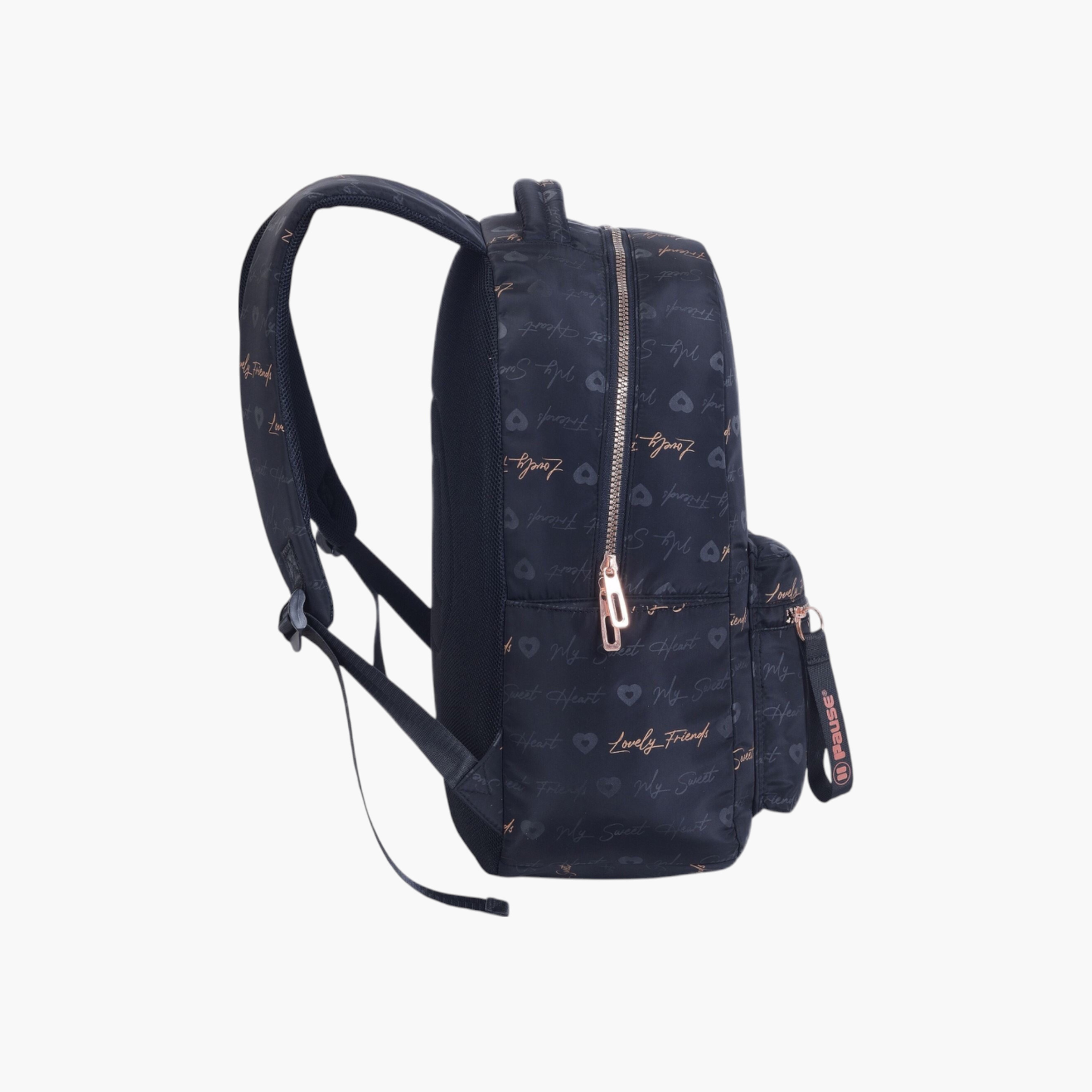 PAUSE Printed Backpack with Adjustable Straps and Zip Closure - 6x12x21 cms-school-bagsandbackpacks-backpacks-image-3