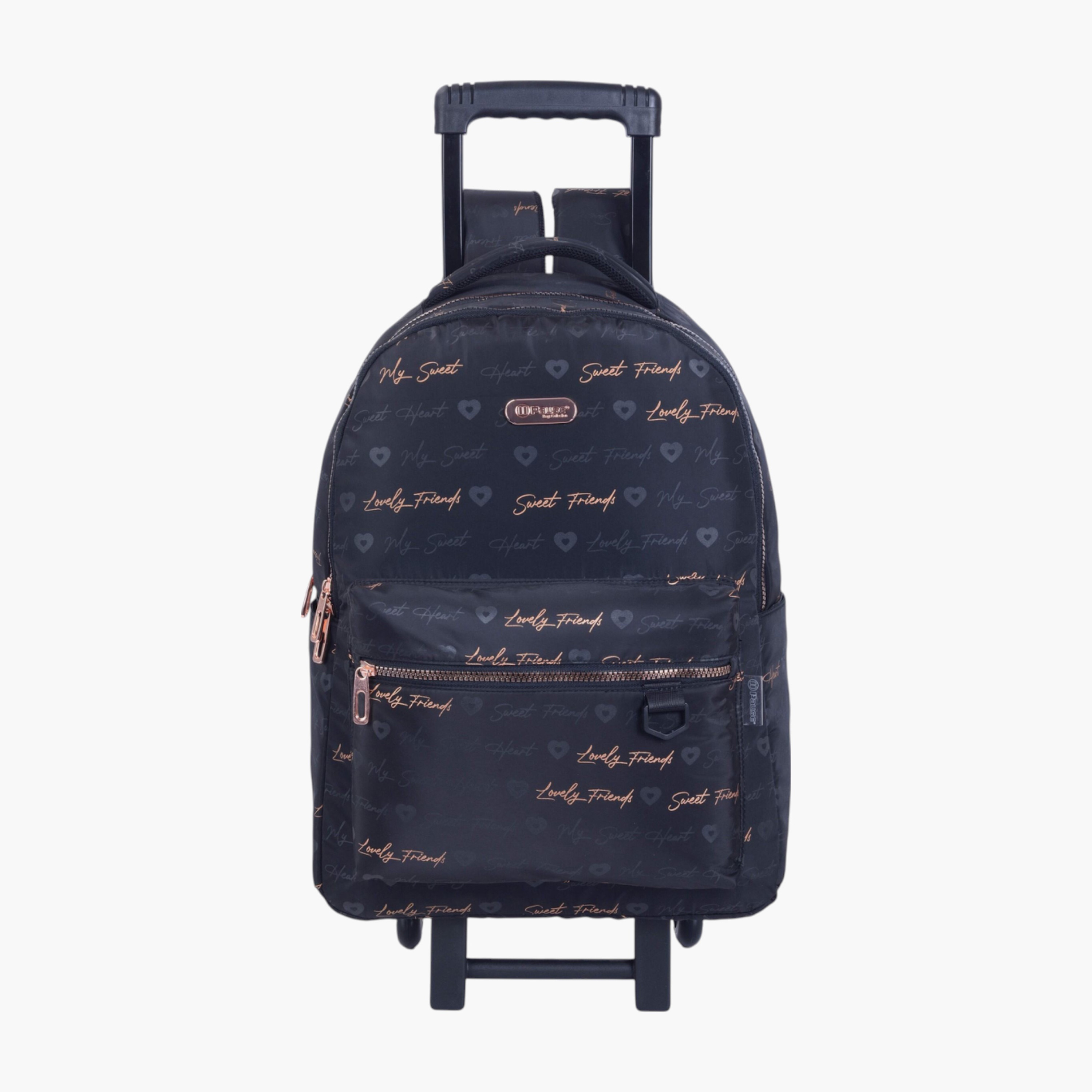 PAUSE Printed Trolley Backpack with Retractable Handle - 27x10x31 cms-school-bagsandbackpacks-trolleybags-image-1