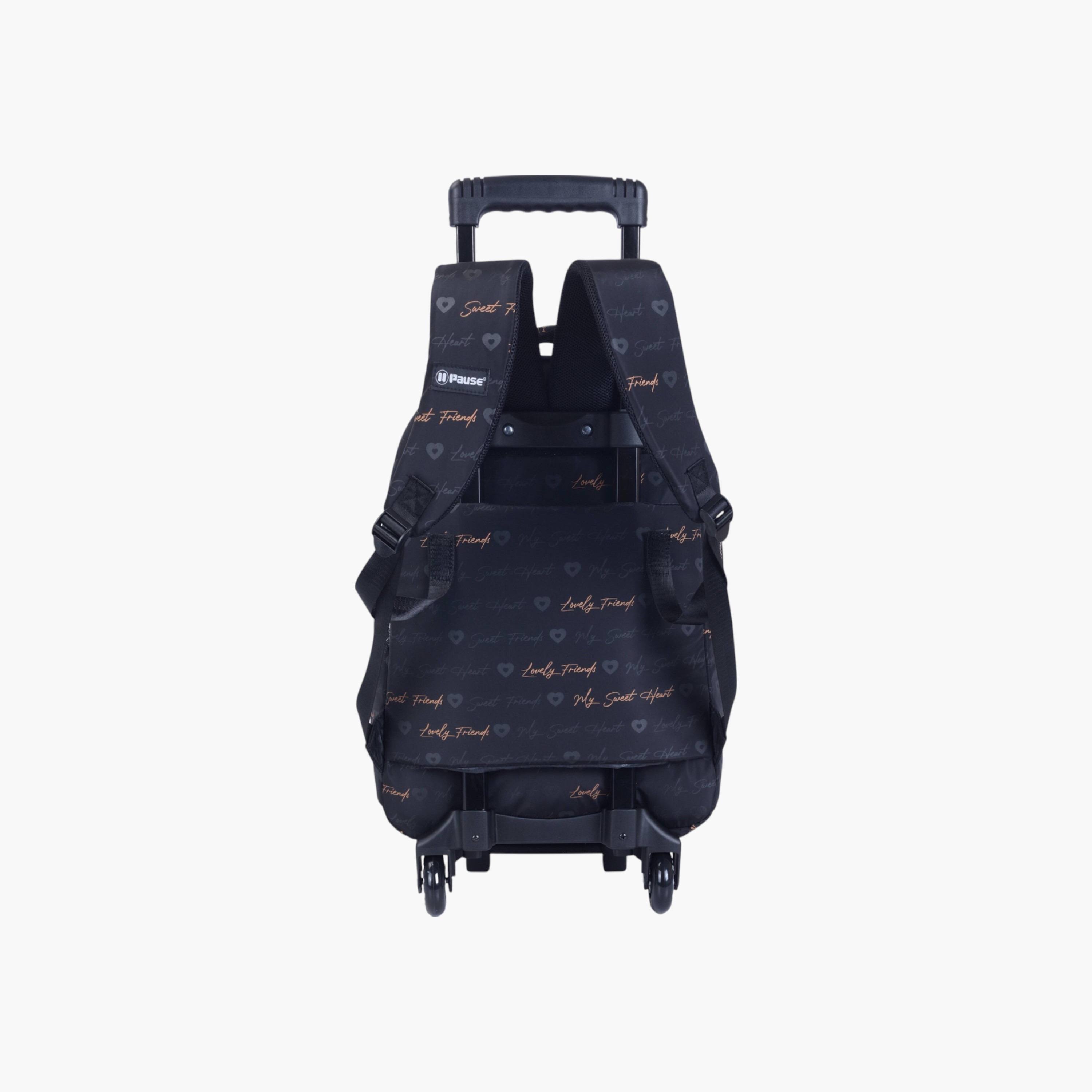شنطة ظهر ترولي بمقبض قابل للسحب وطبعات من بوز - 27x10x31 سم-school-bagsandbackpacks-trolleybags-image-4