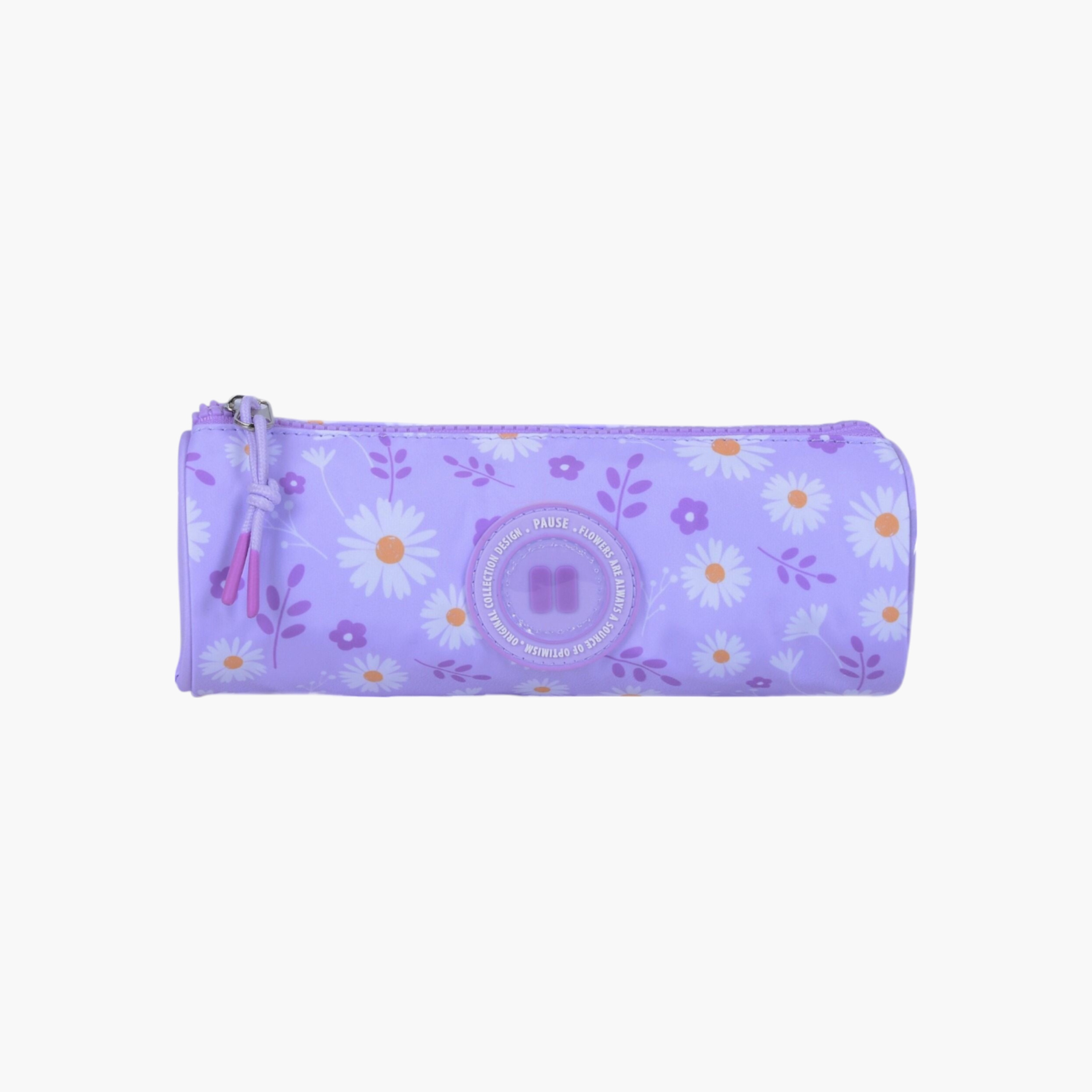 مقلمة بسحاب إغلاق وطبعات زهرية من بوز-school-stationery-pencilcases-image-1
