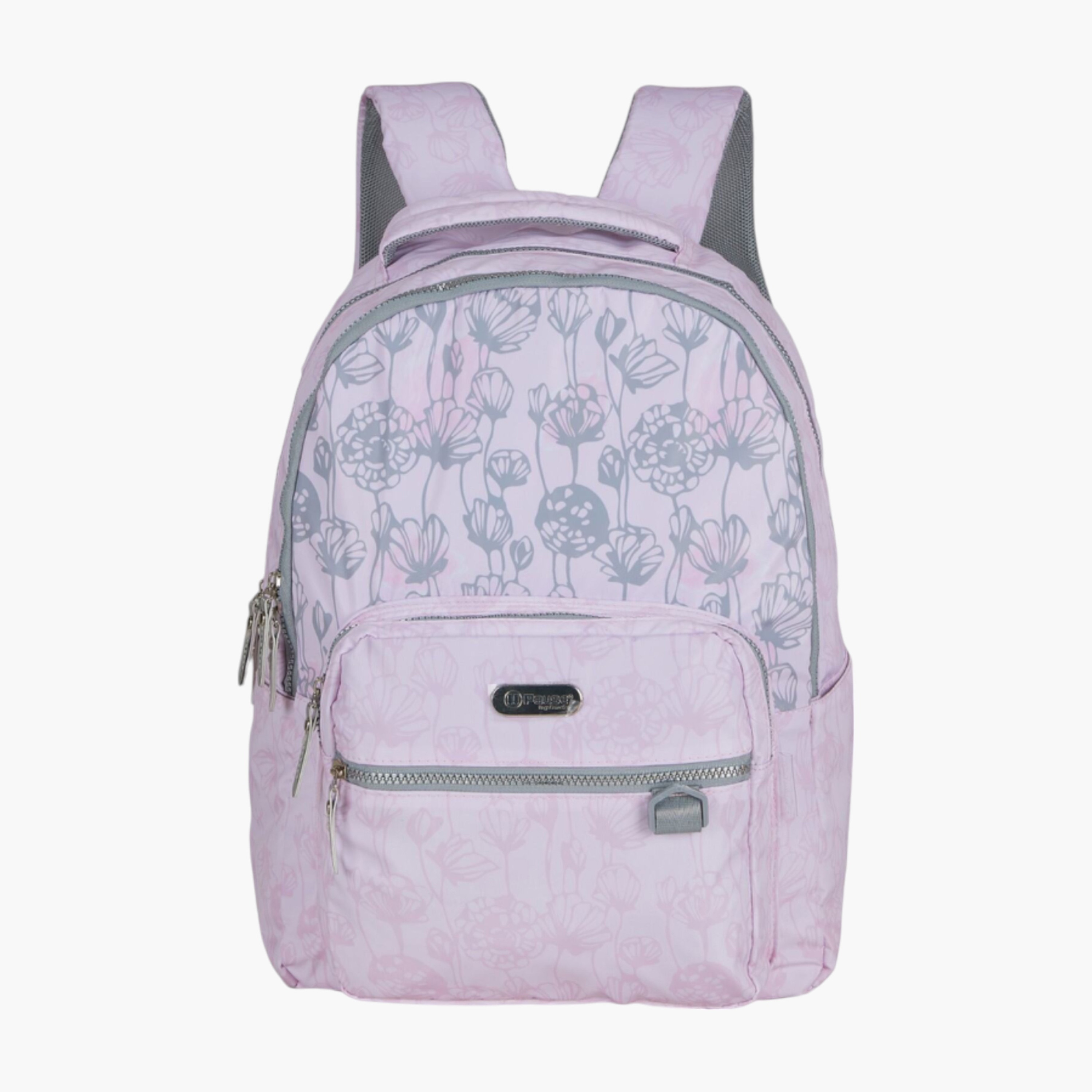شنطة ظهر بأحزمة قابلة للتعديل وسحاب إغلاق وطبعات زهرية من بوز - 6x12x21 سم-school-bagsandbackpacks-backpacks-image-1