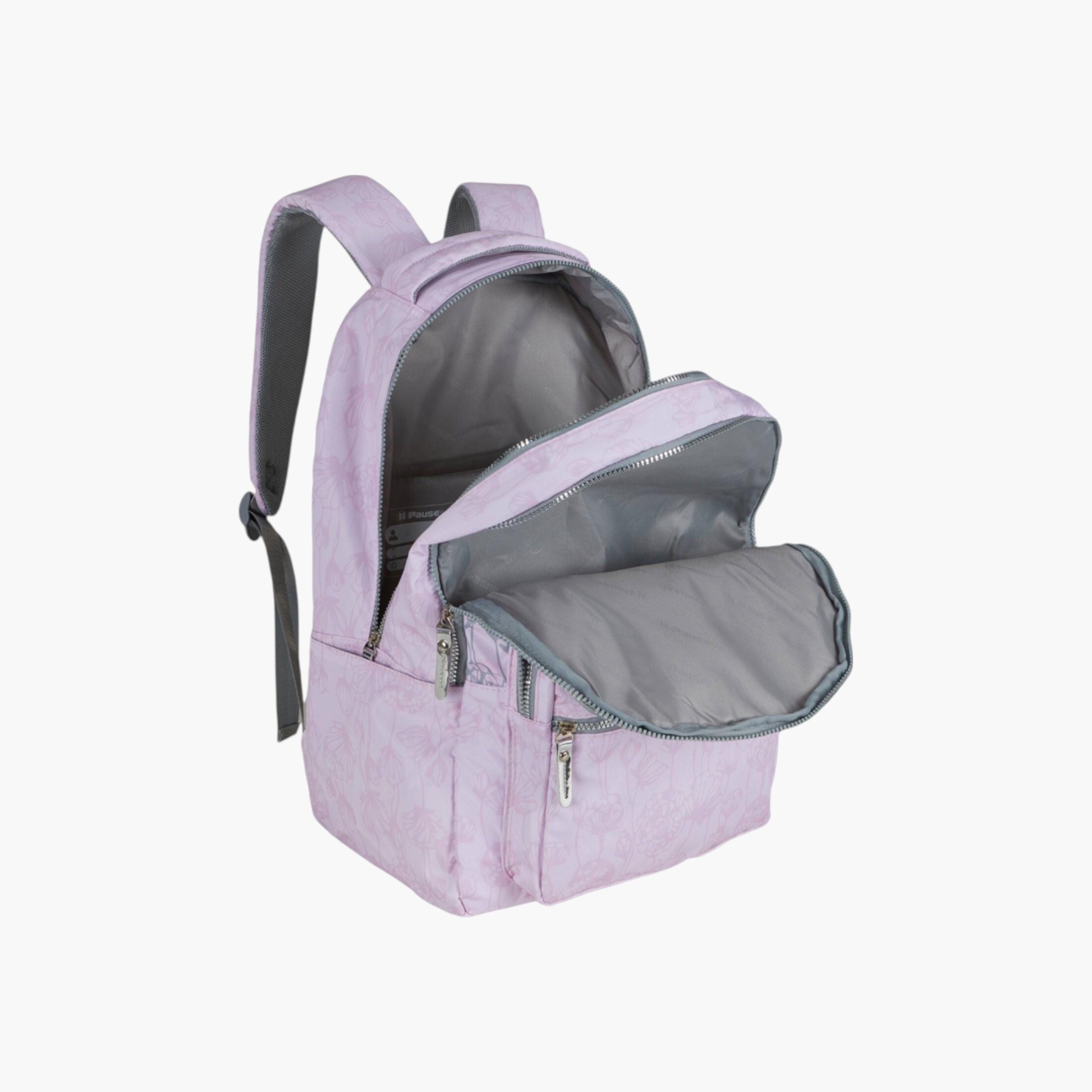 شنطة ظهر بأحزمة قابلة للتعديل وسحاب إغلاق وطبعات زهرية من بوز - 6x12x21 سم-school-bagsandbackpacks-backpacks-image-3