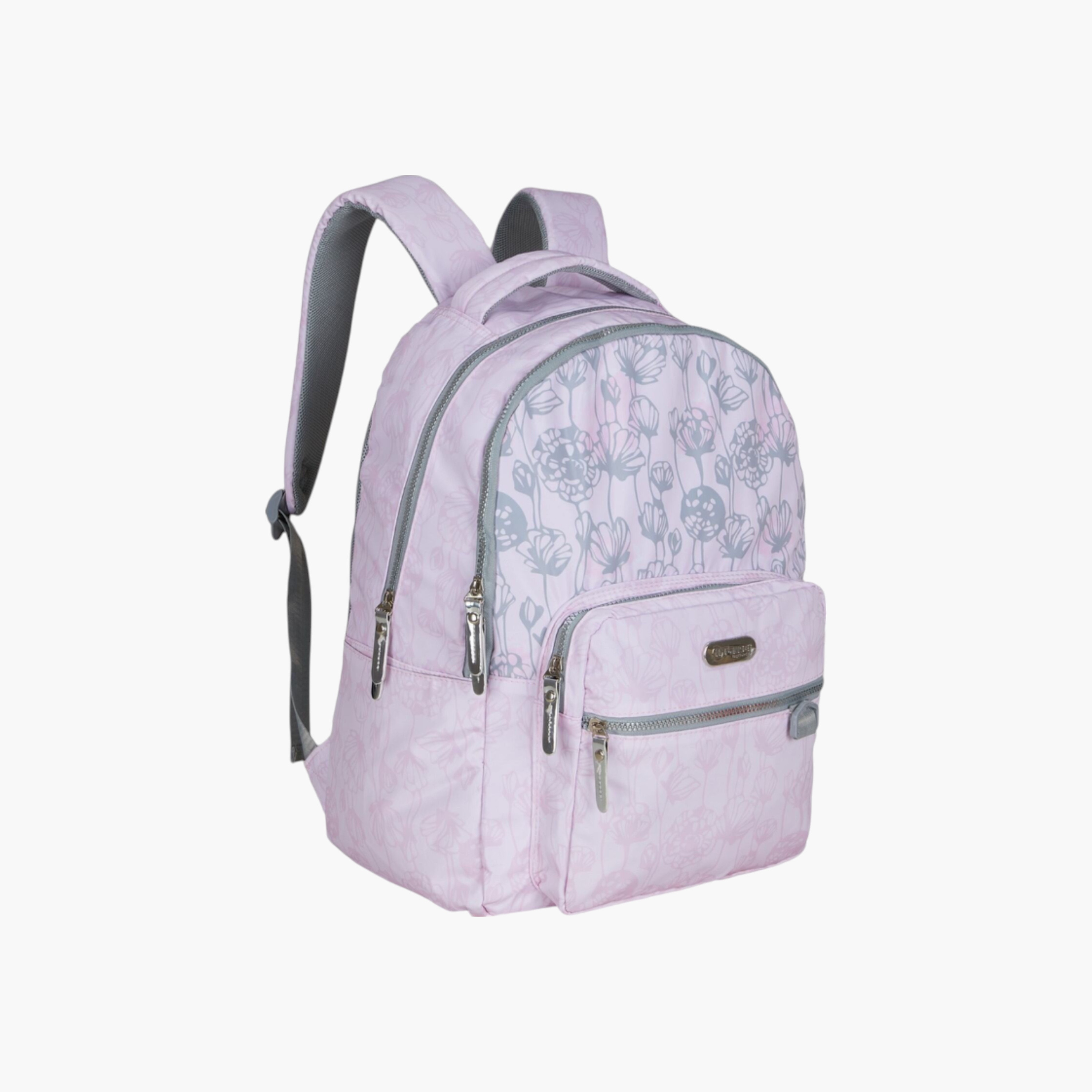 شنطة ظهر بأحزمة قابلة للتعديل وسحاب إغلاق وطبعات زهرية من بوز - 6x12x21 سم-school-bagsandbackpacks-backpacks-image-4