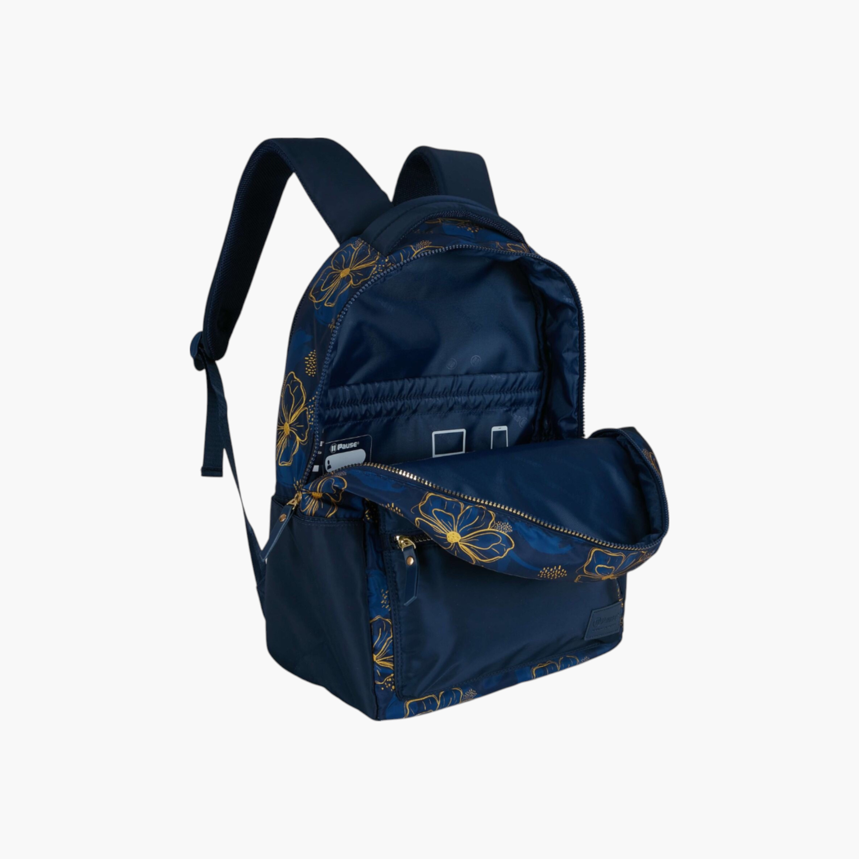 شنطة ظهر بأحزمة قابلة للتعديل وسحاب إغلاق وطبعات زهرية من بوز - 6x12x21 سم-school-bagsandbackpacks-backpacks-image-2
