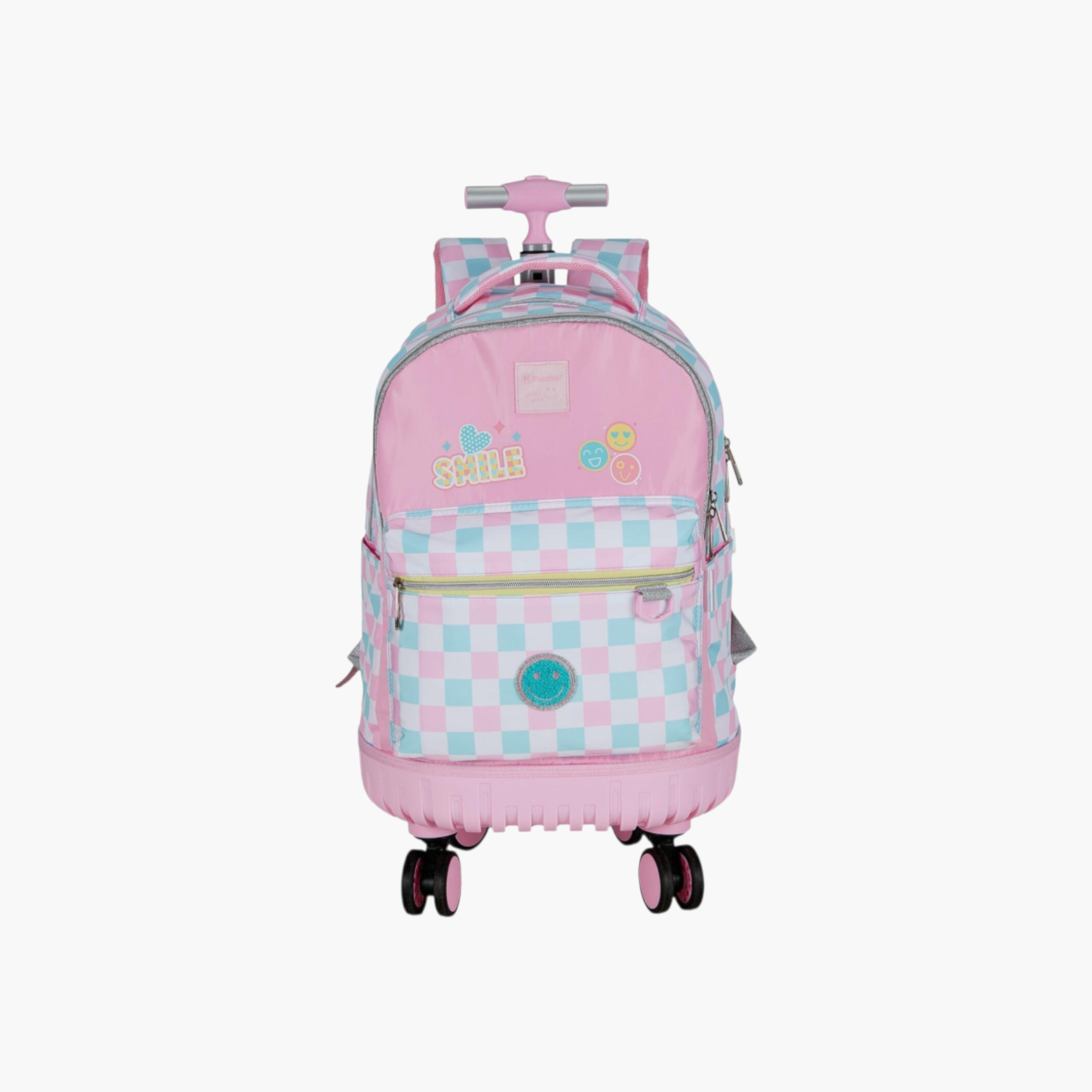 شنطة ظهر ترولي بمقبض قابل للسحب وطبعات من بوز - 27x10x31 سم-school-bagsandbackpacks-trolleybags-image-1