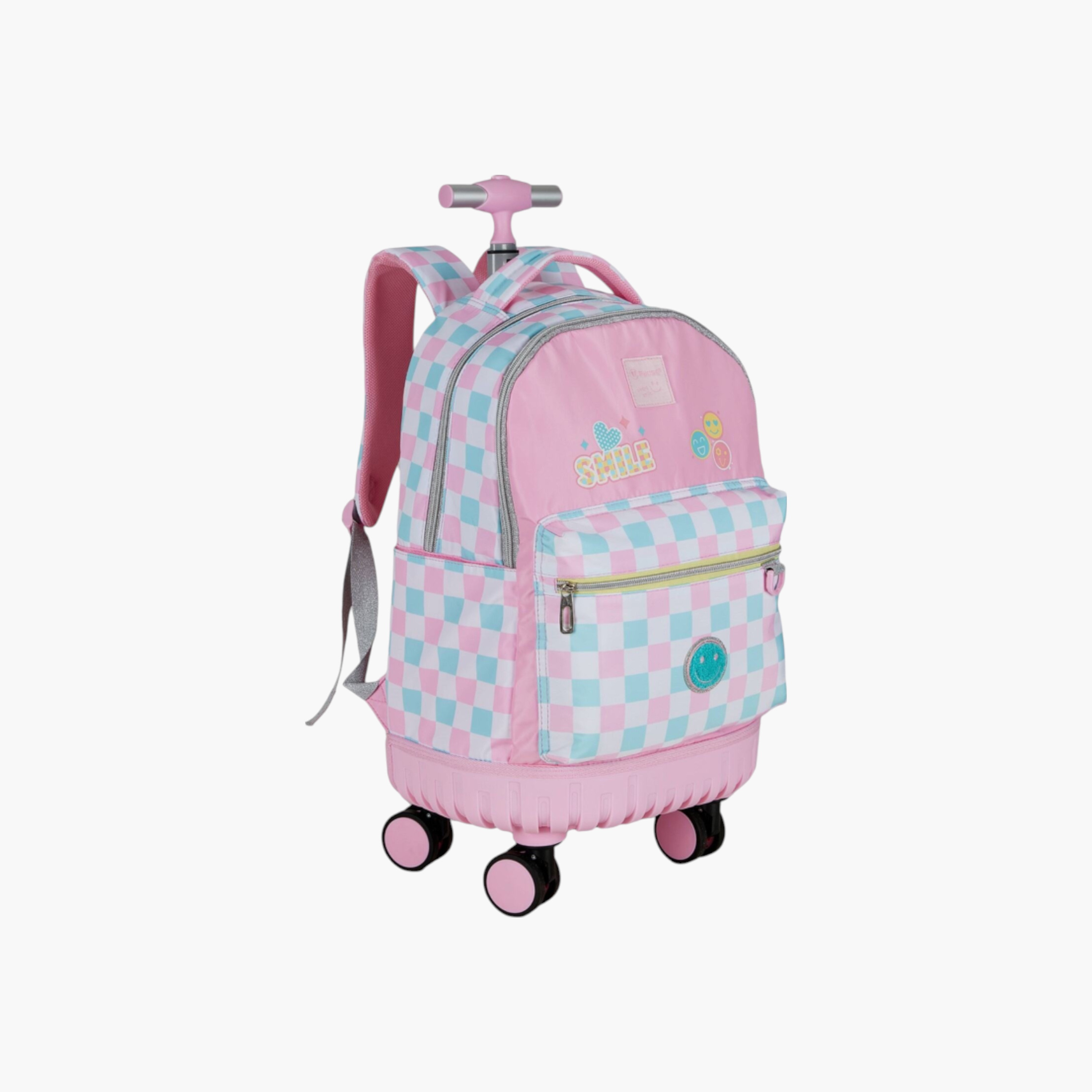 PAUSE Printed Trolley Backpack with Retractable Handle - 27x10x31 cms-school-bagsandbackpacks-trolleybags-image-2