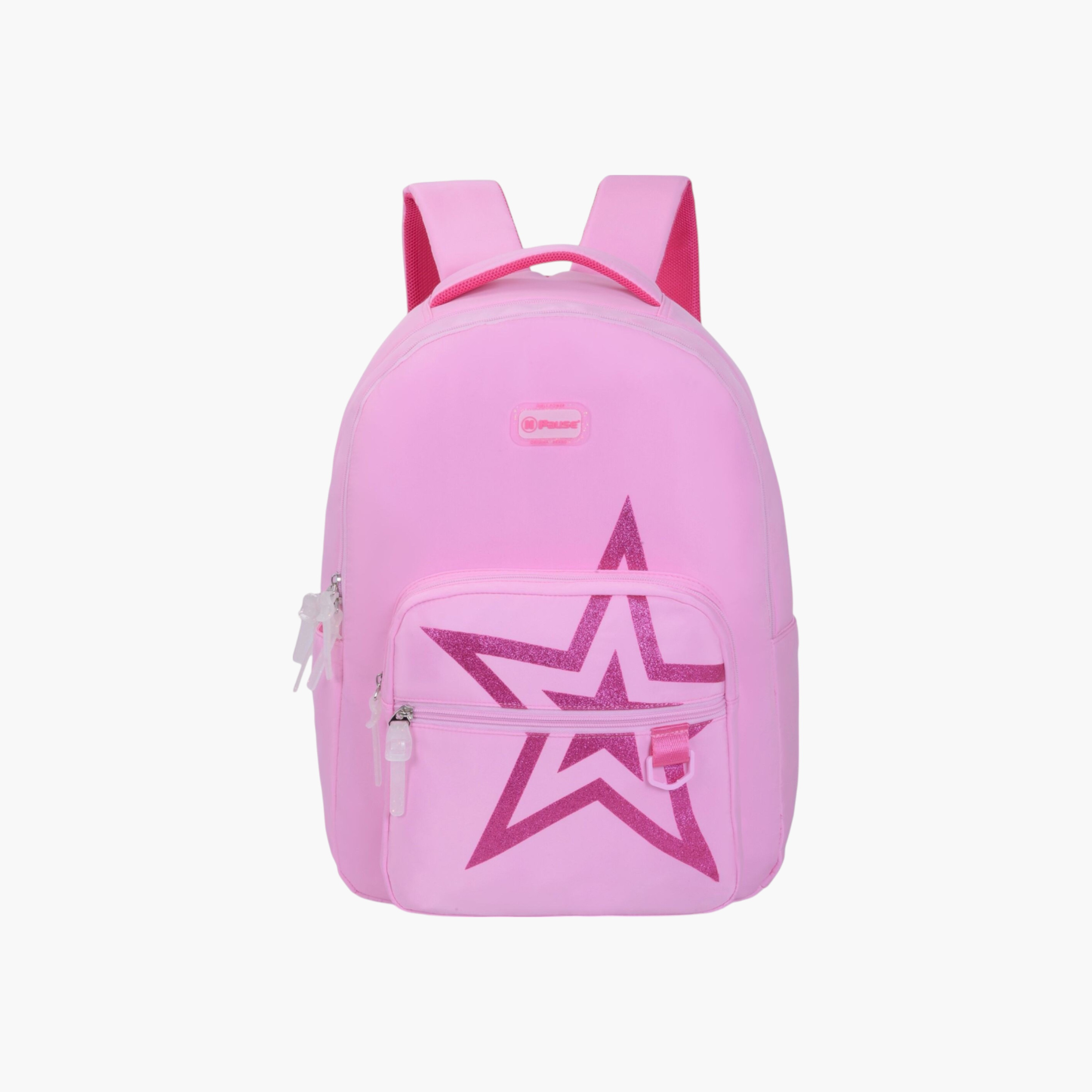 PAUSE Printed Backpack with Adjustable Straps and Zip Closure - 6x12x21 cms-school-bagsandbackpacks-backpacks-image-1