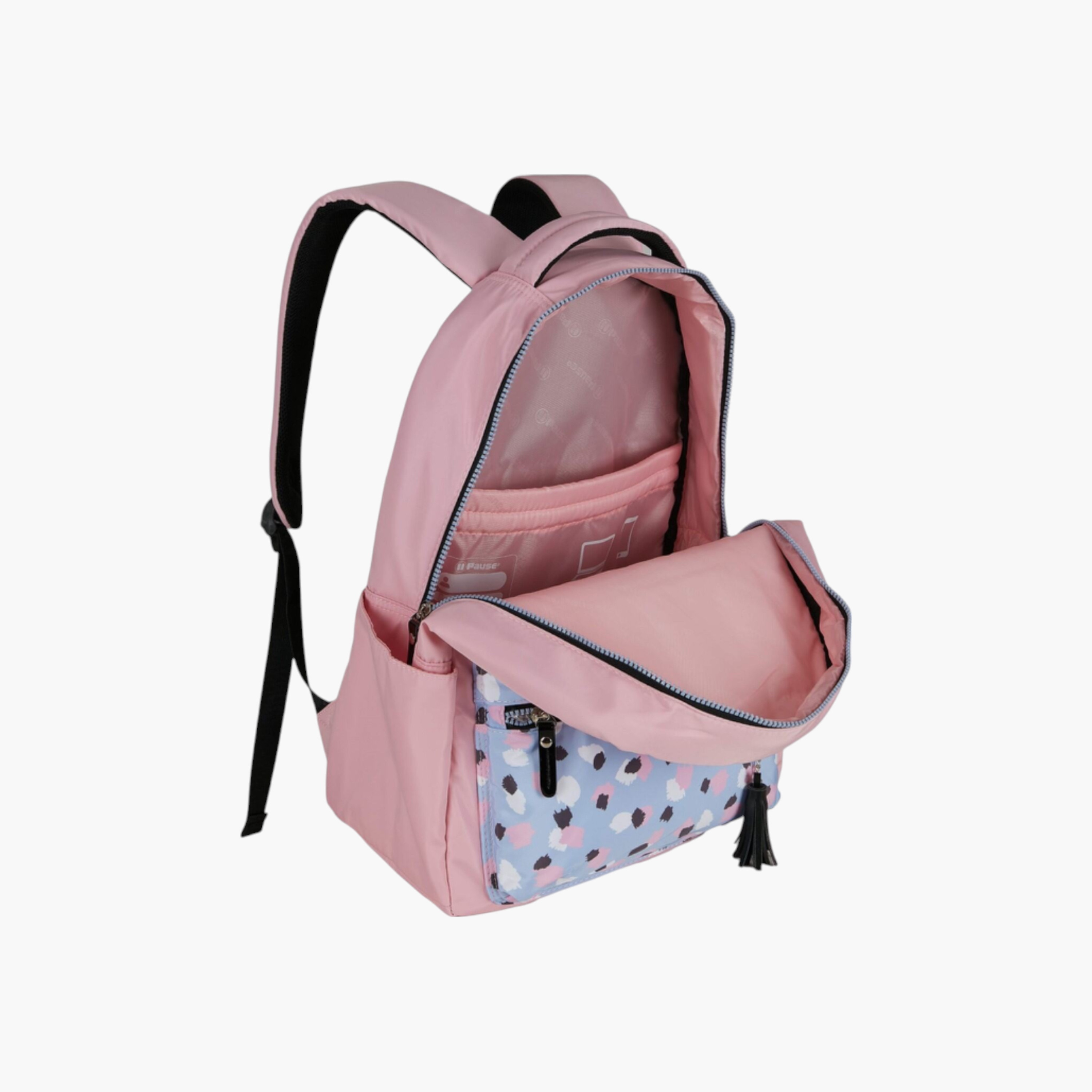 PAUSE Solid Backpack with Adjustable Straps and Zip Closure - 6x12x21 cms-school-bagsandbackpacks-backpacks-image-3