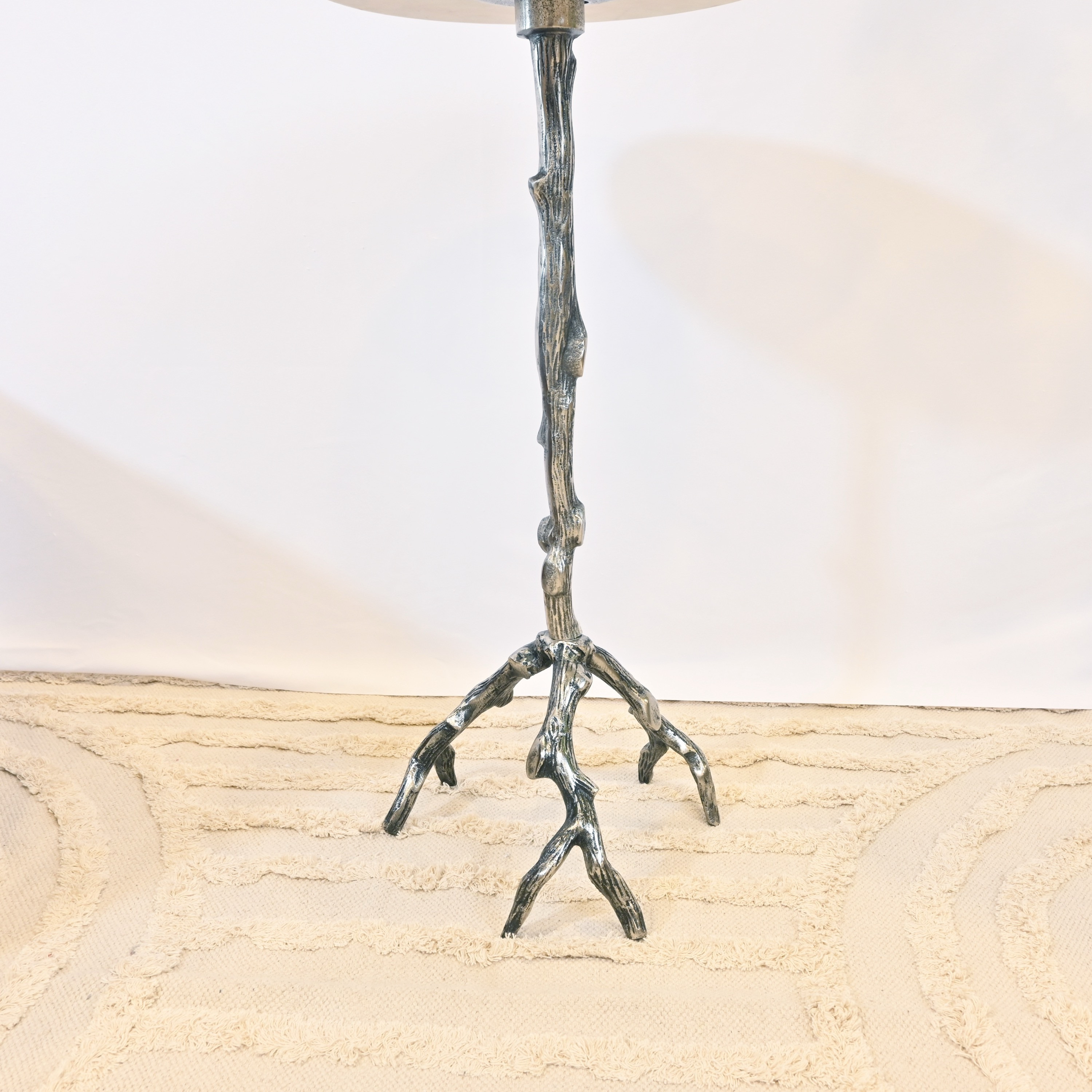 Crafted by Lifestyle Marble Top Side Table with Textured Legs-furniture-livingroom-sideandendtables-image-4