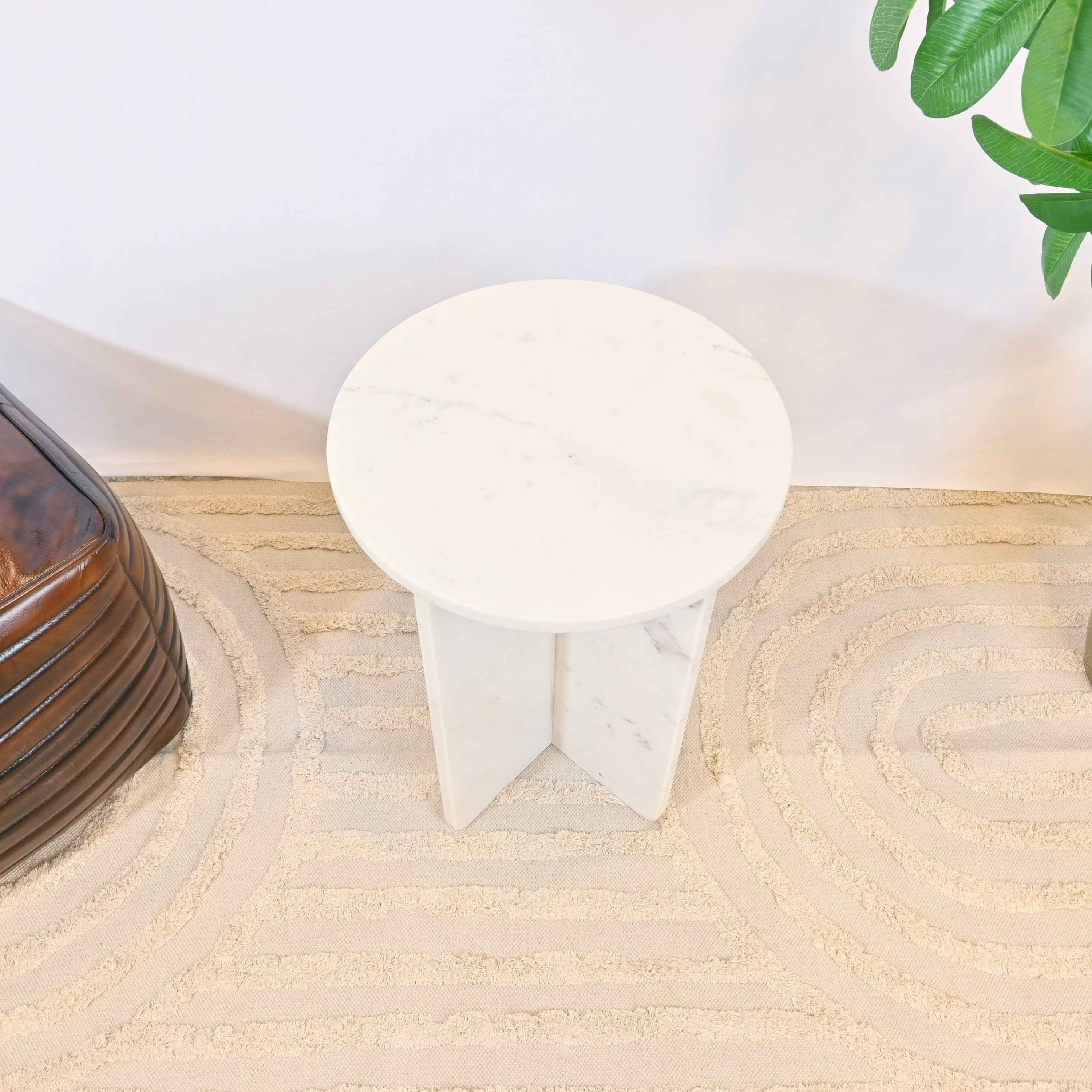 Crafted by Lifestyle Marble Top Side Table-furniture-livingroom-sideandendtables-image-3