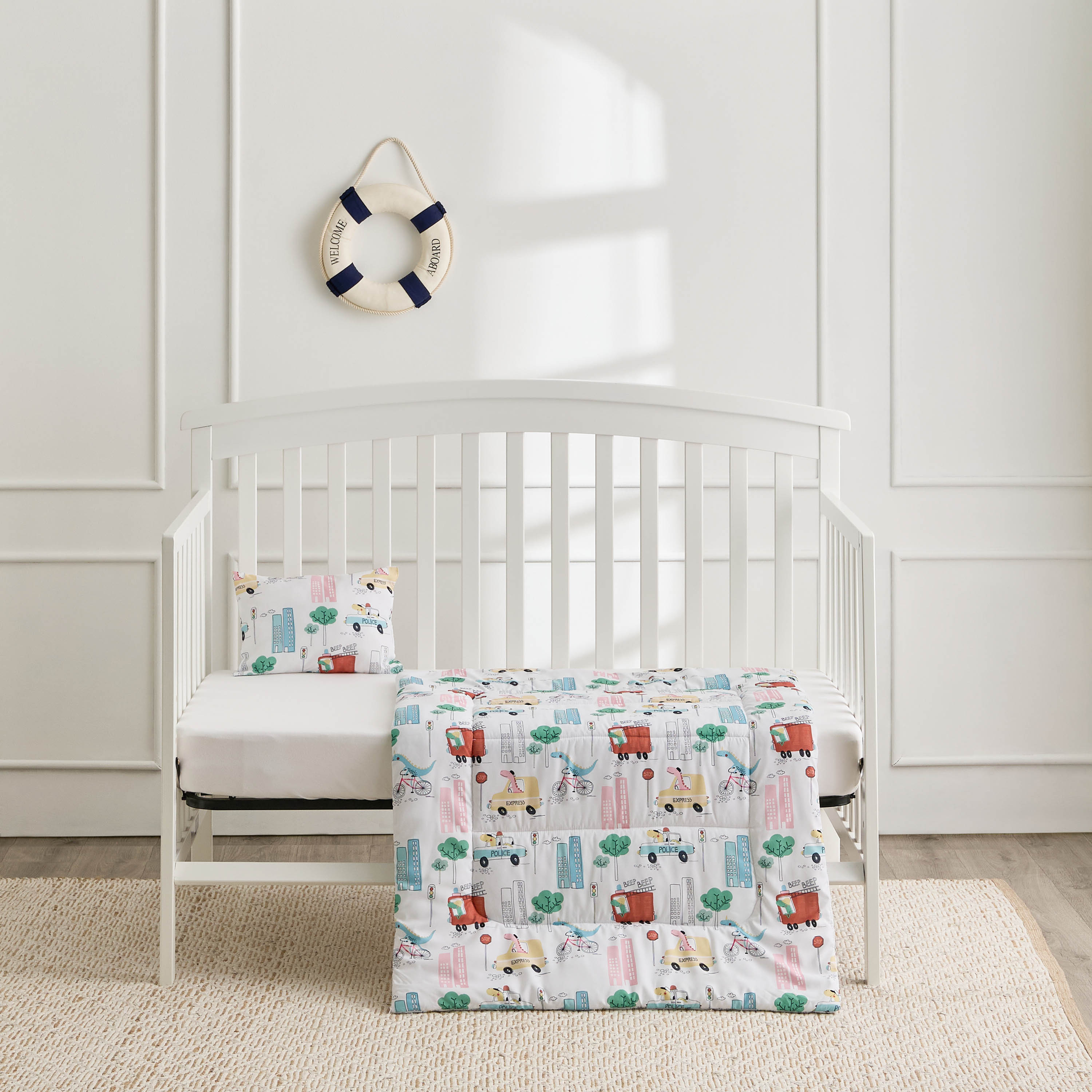 Juniors Baby Bedding Set with Dinosaur Print, 90x130 cm-baby-nursery-babybedding-image-1