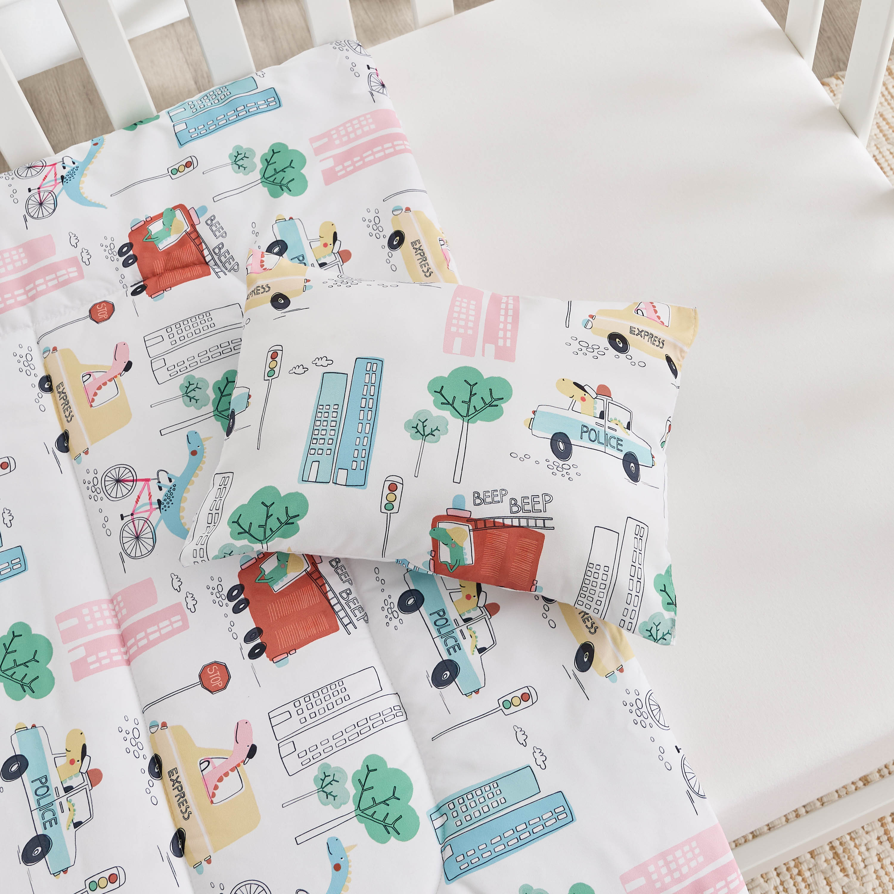 Juniors Baby Bedding Set with Dinosaur Print, 90x130 cm-baby-nursery-babybedding-image-4