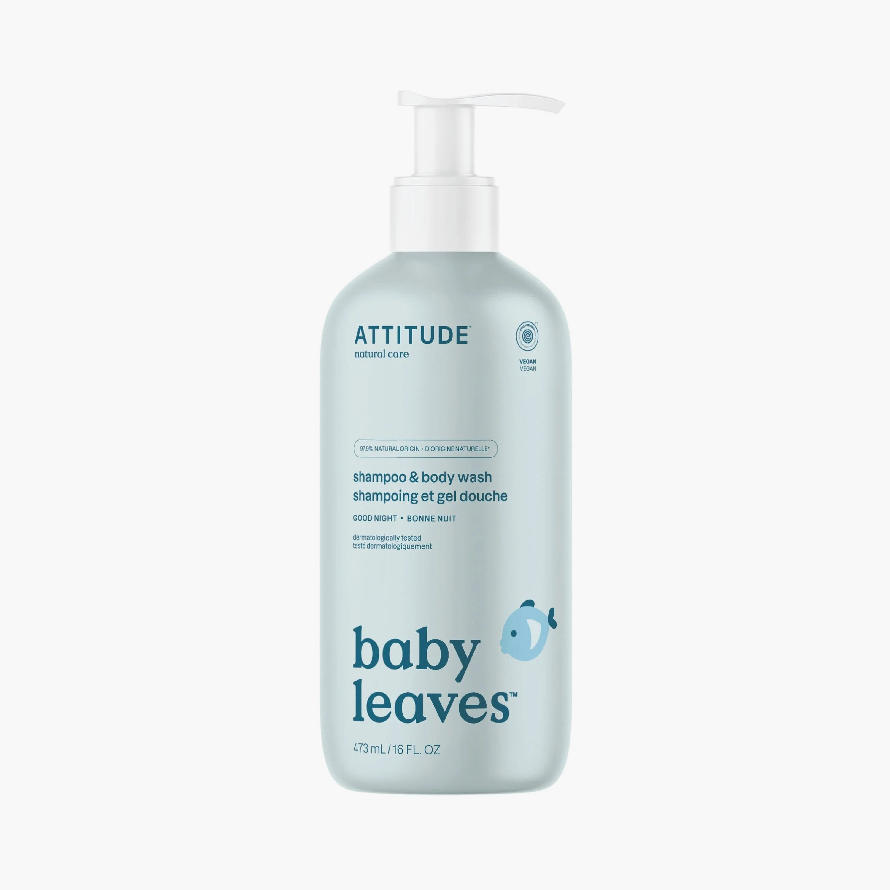 شامبو وغسول جسم للأطفال جود نايت من أتيتيود - 473 مل-baby-bathandcare-hairbodyskincare-shampooandconditioner-image-1