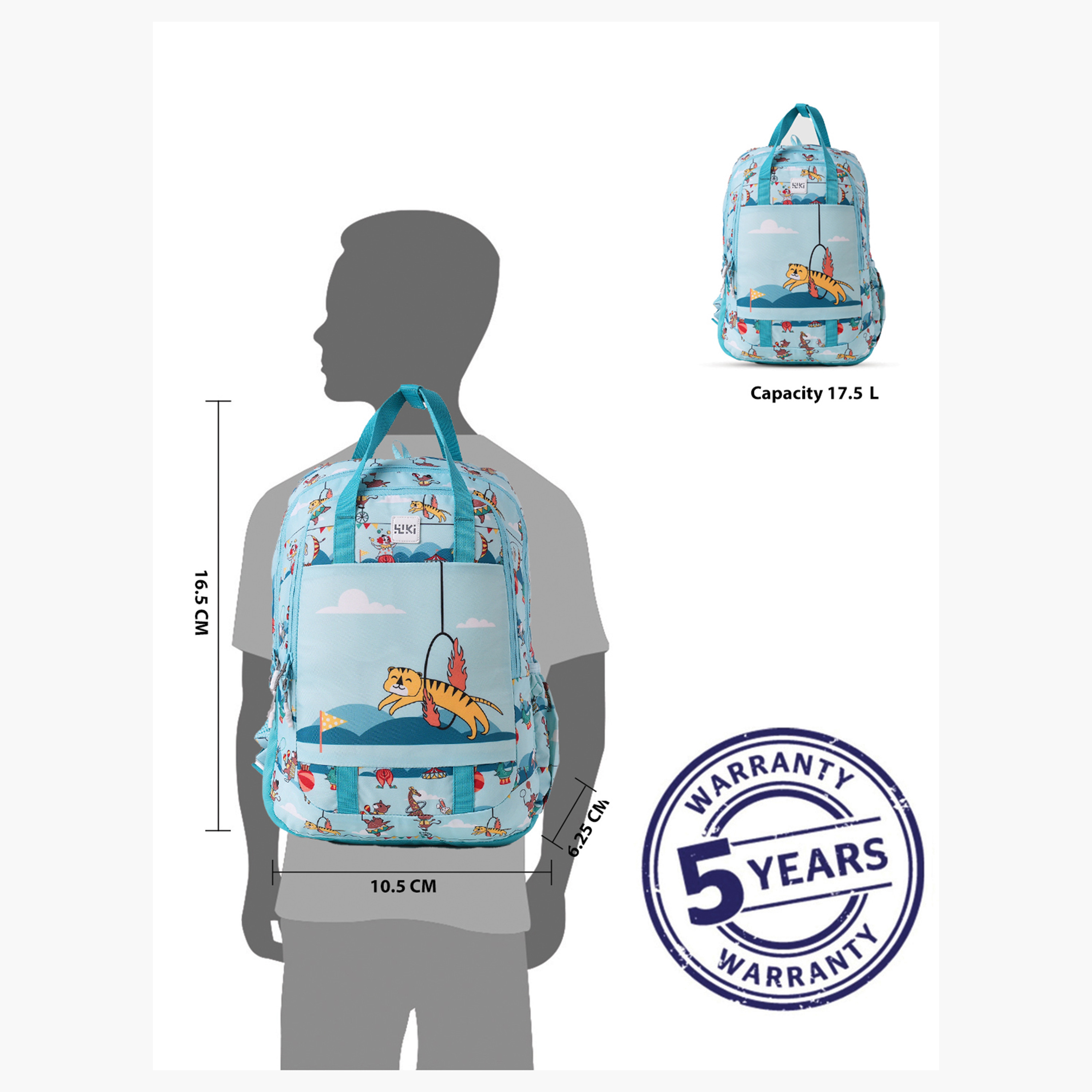 Wildcraft Wiki Printed School Backpack with Adjustable Shoulder Straps - 16x16x42 cms-school-bagsandbackpacks-backpacks-image-12