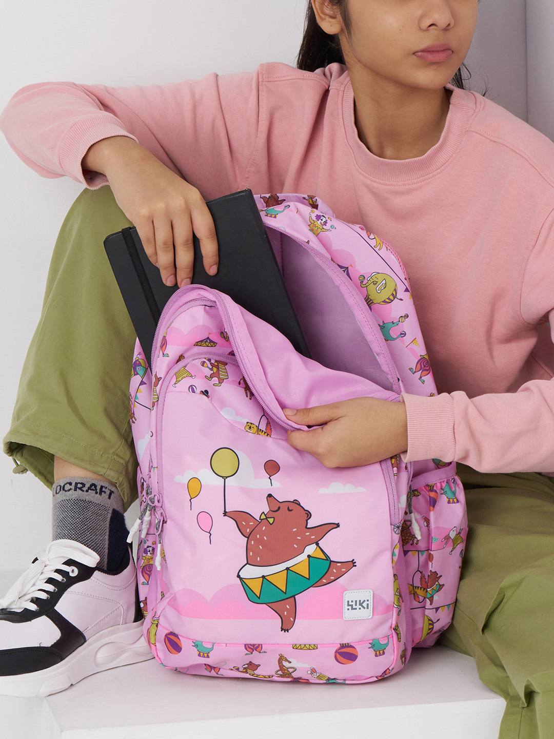 Wildcraft Wiki Printed Backpack with Adjustable Straps and Zip Closure - 23x23x42 cms-school-bagsandbackpacks-backpacks-image-5