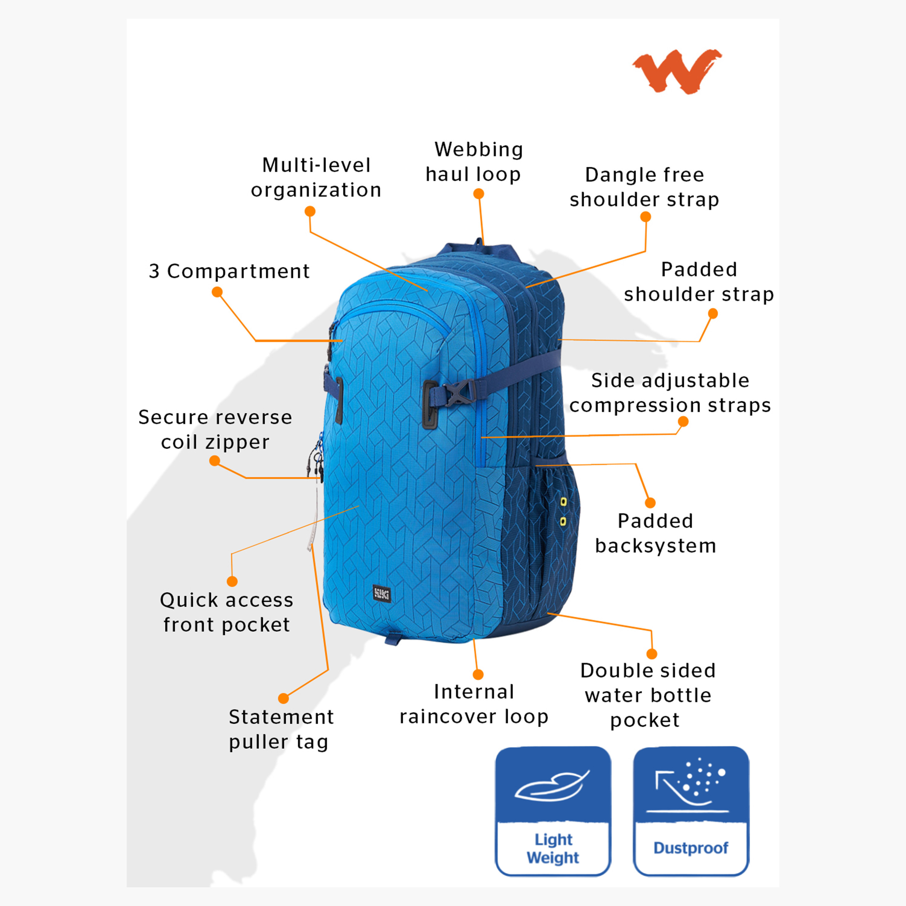 Wildcraft Wiki Printed School Backpack with Adjustable Shoulder Straps - 25x25x50 cms-school-bagsandbackpacks-backpacks-image-3