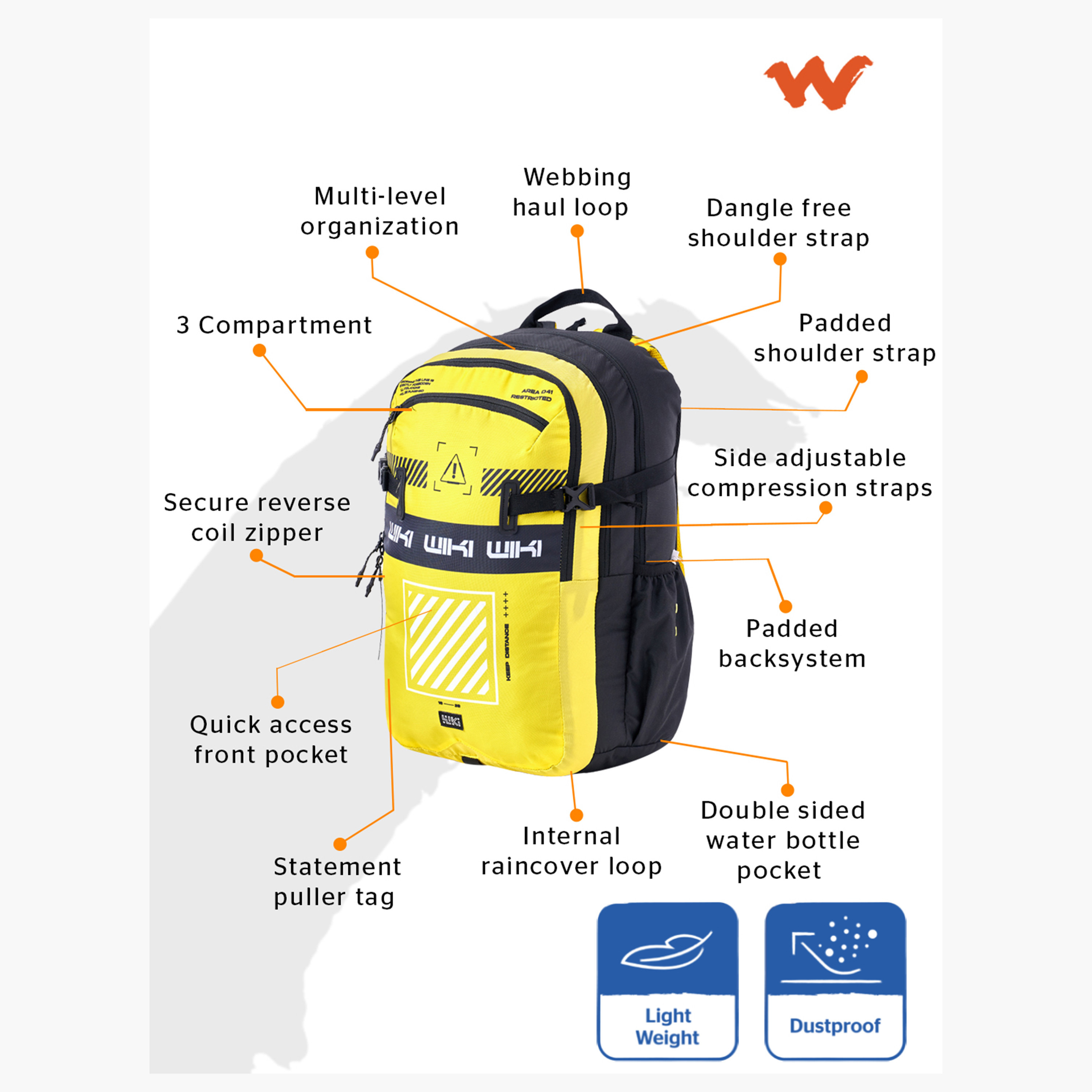 Wildcraft Wiki Printed School Backpack with Adjustable Shoulder Straps - 25x25x50 cms-school-bagsandbackpacks-backpacks-image-2