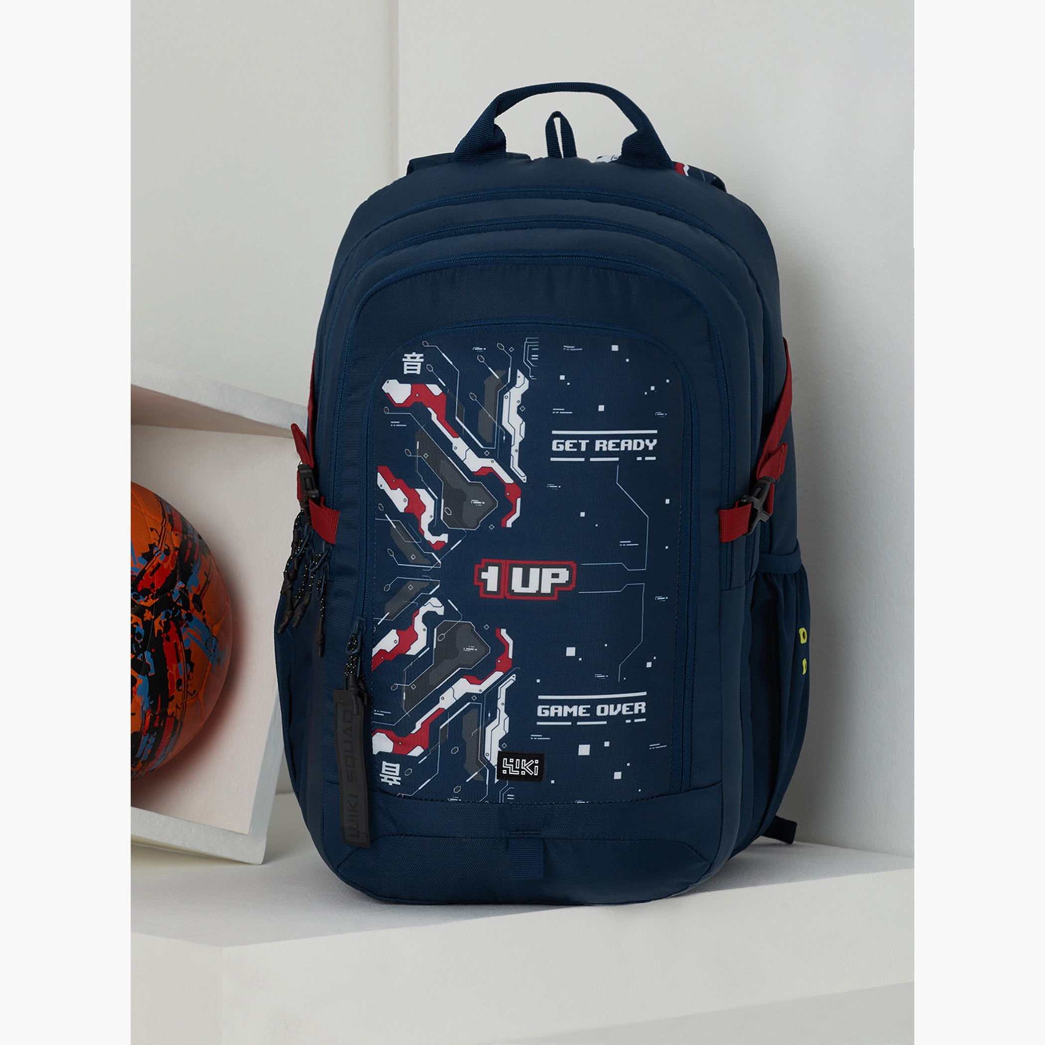 شنطة ظهر بأحزمة مبطنة وطبعات ويكي من وايلدكرافت - 25x25x50 سم-school-bagsandbackpacks-backpacks-image-9