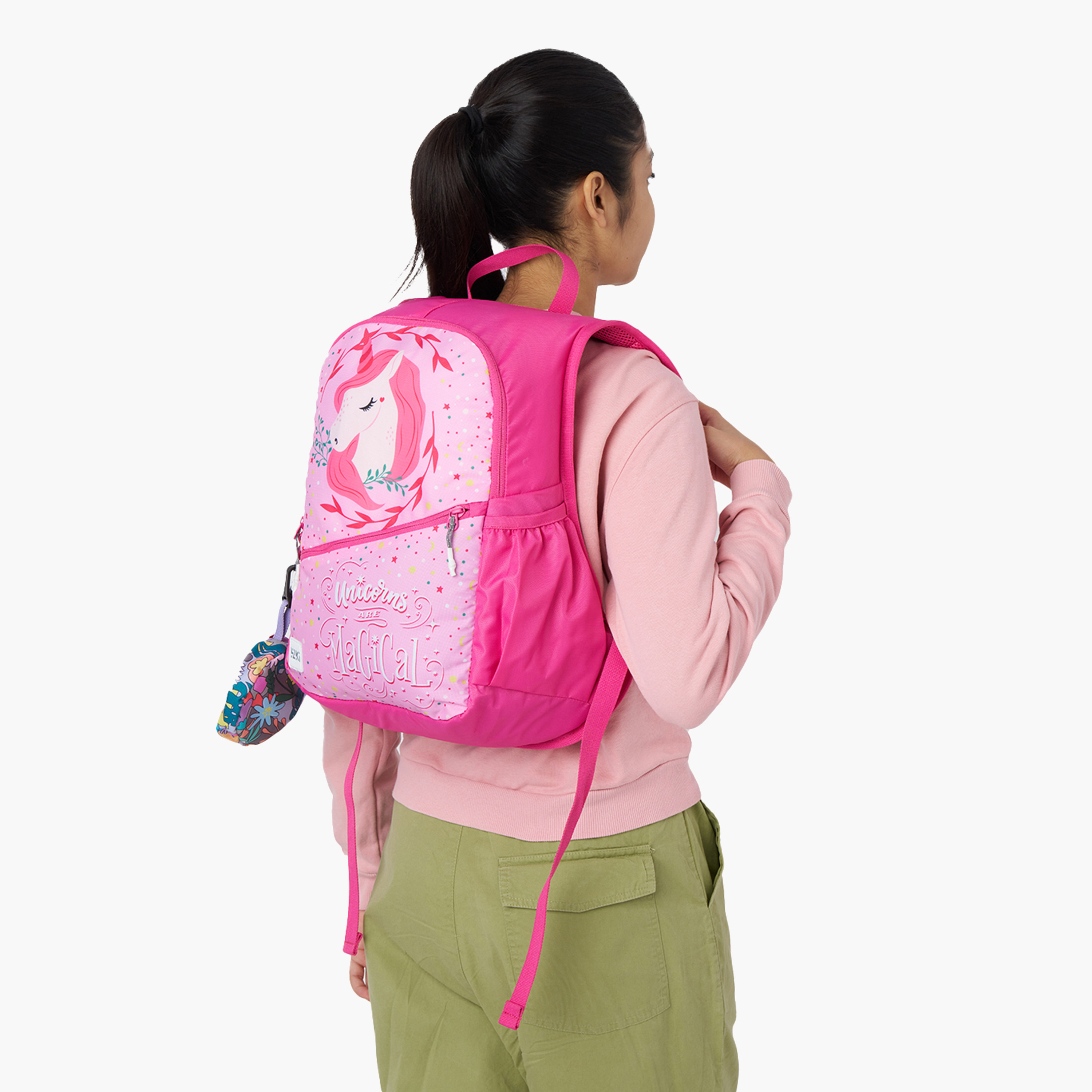 Wildcraft Wiki Unicorn Print Backpack with Adjustable Straps and Zip Closure - 13x13x41 cms-school-bagsandbackpacks-backpacks-image-4